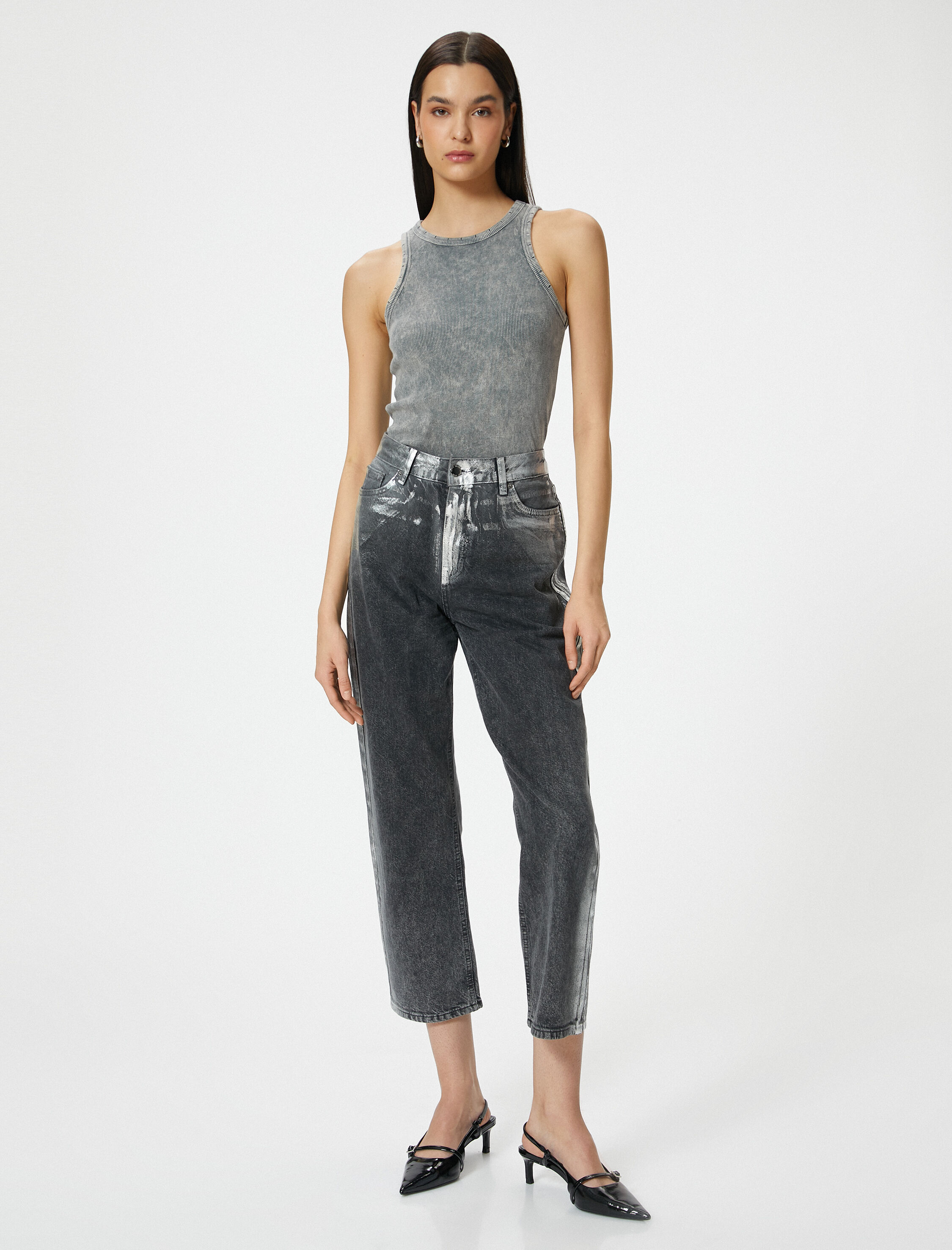   Fitilli Atlet Halter Yaka Basic Soluk Efektli