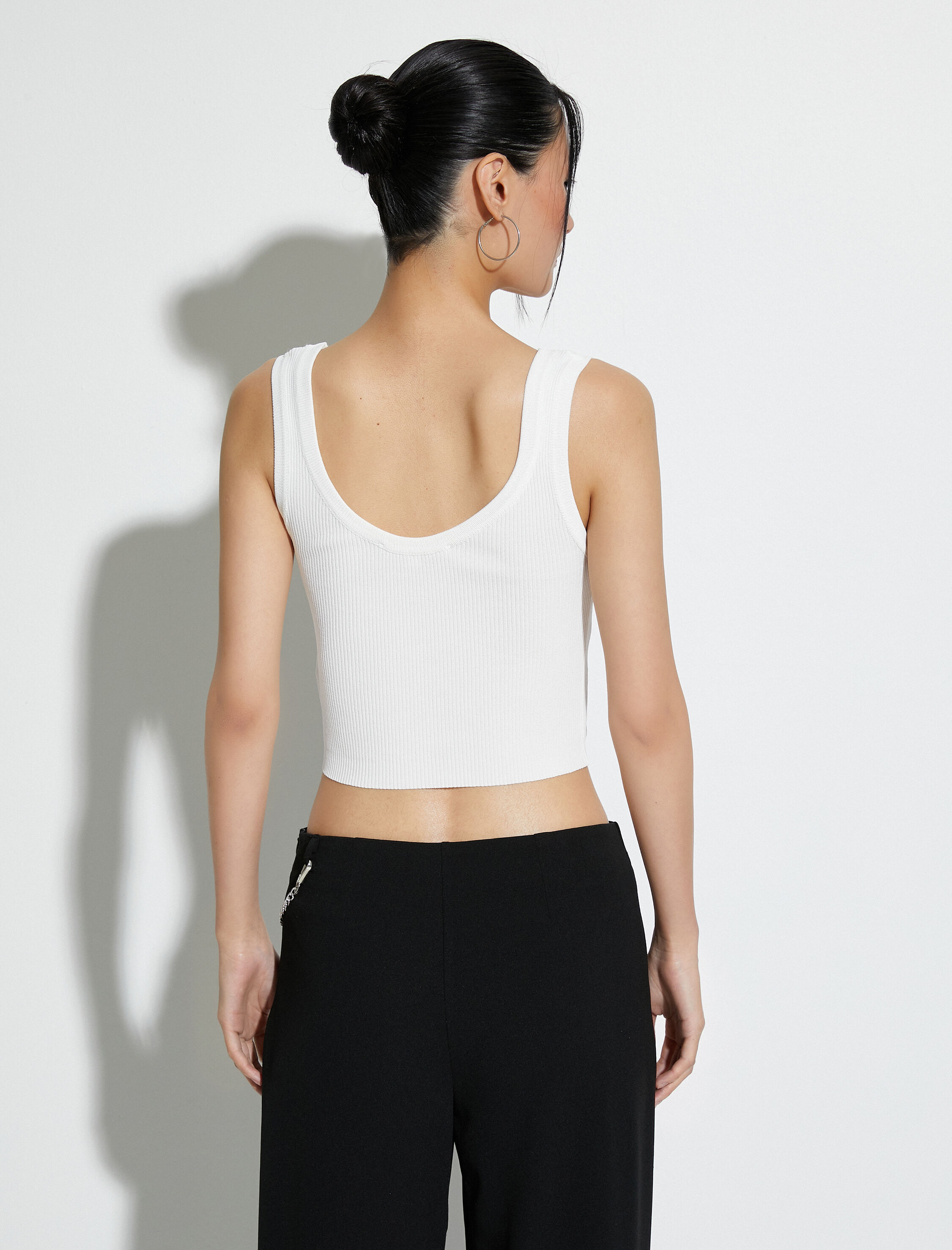   Crop Atlet Kalın Askılı U Yaka Fitilli