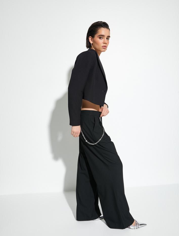  Palazzo Pantolon Bol Paça Normal Bel Zincir Detaylı