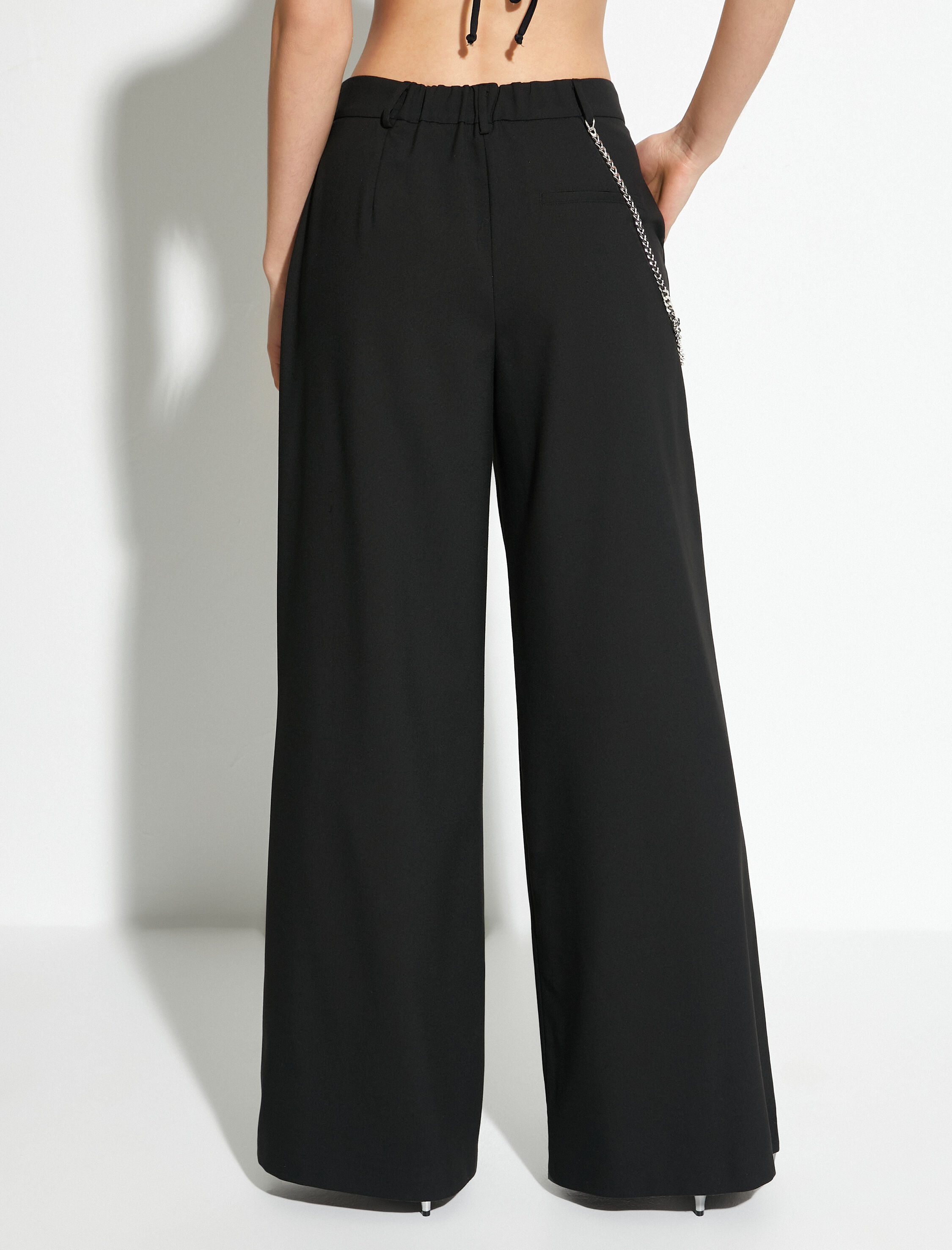   Palazzo Pantolon Bol Paça Normal Bel Zincir Detaylı