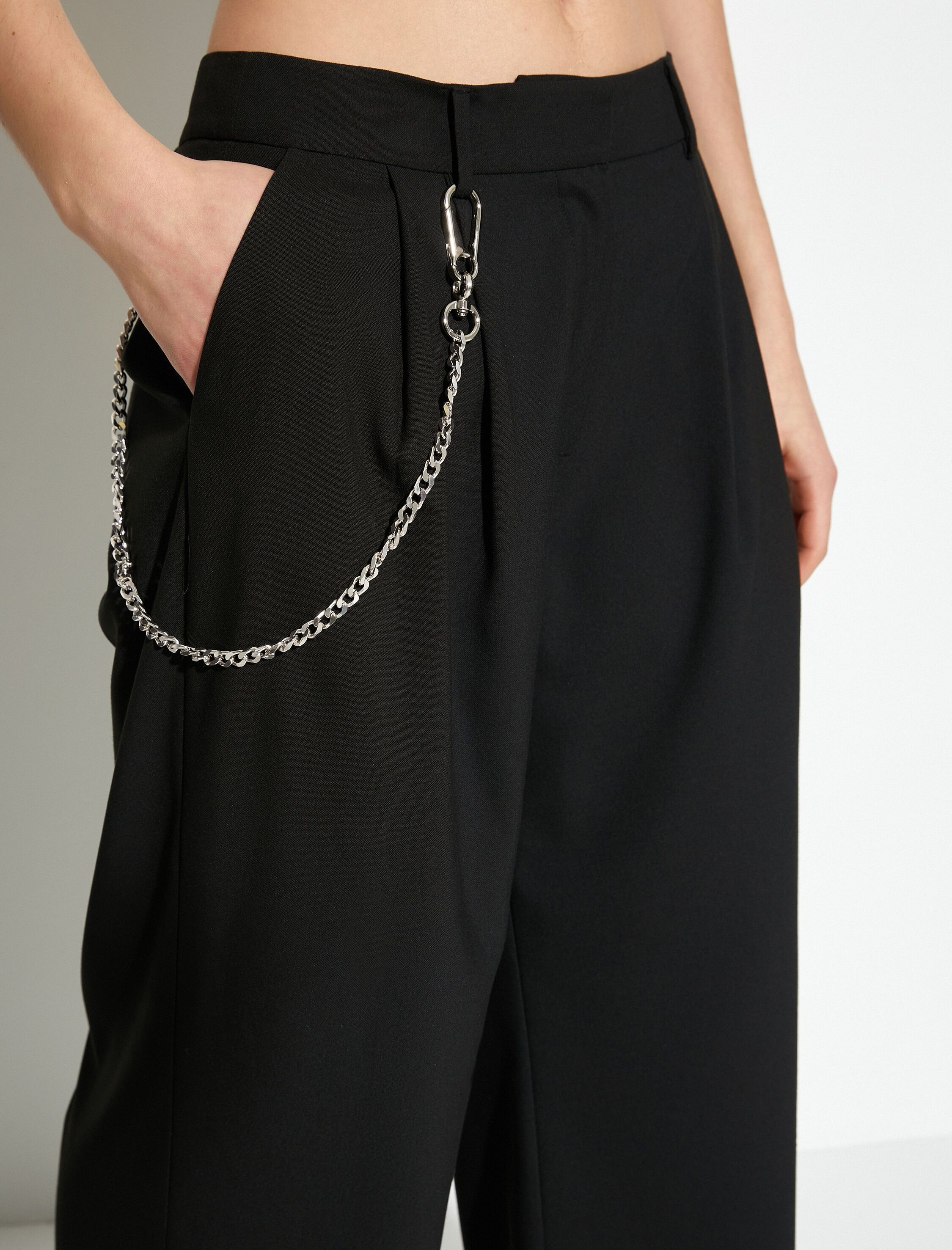   Palazzo Pantolon Bol Paça Normal Bel Zincir Detaylı