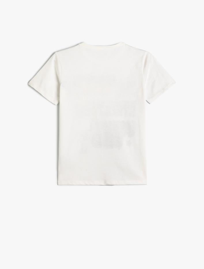 Erkek Çocuk Grafiti Baskılı Kısa Kollu Tişört Bisiklet Yaka