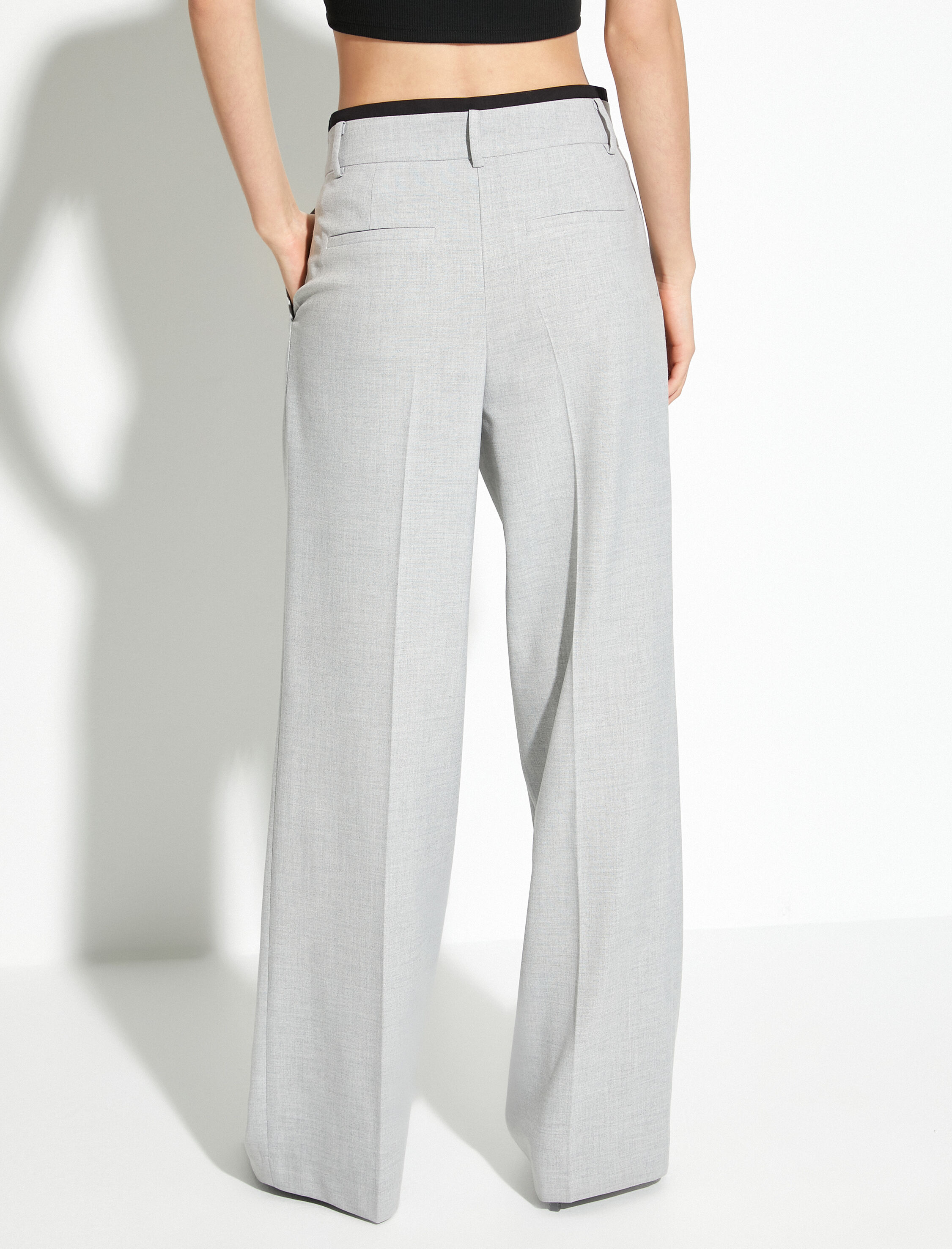   Palazzo Pantolon Bol Paça Normal Bel Viskon Karışımlı