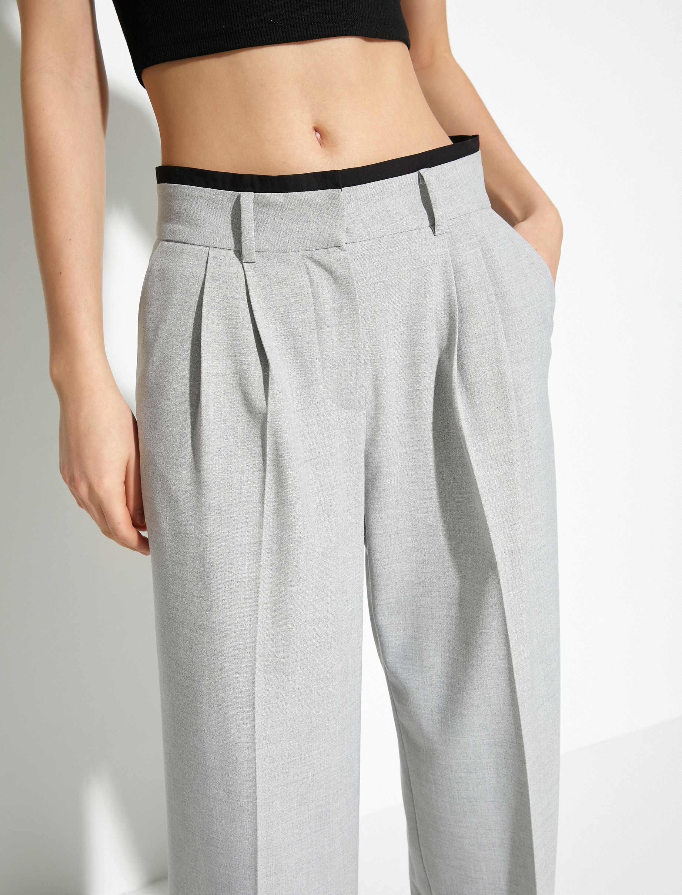   Palazzo Pantolon Bol Paça Normal Bel Viskon Karışımlı