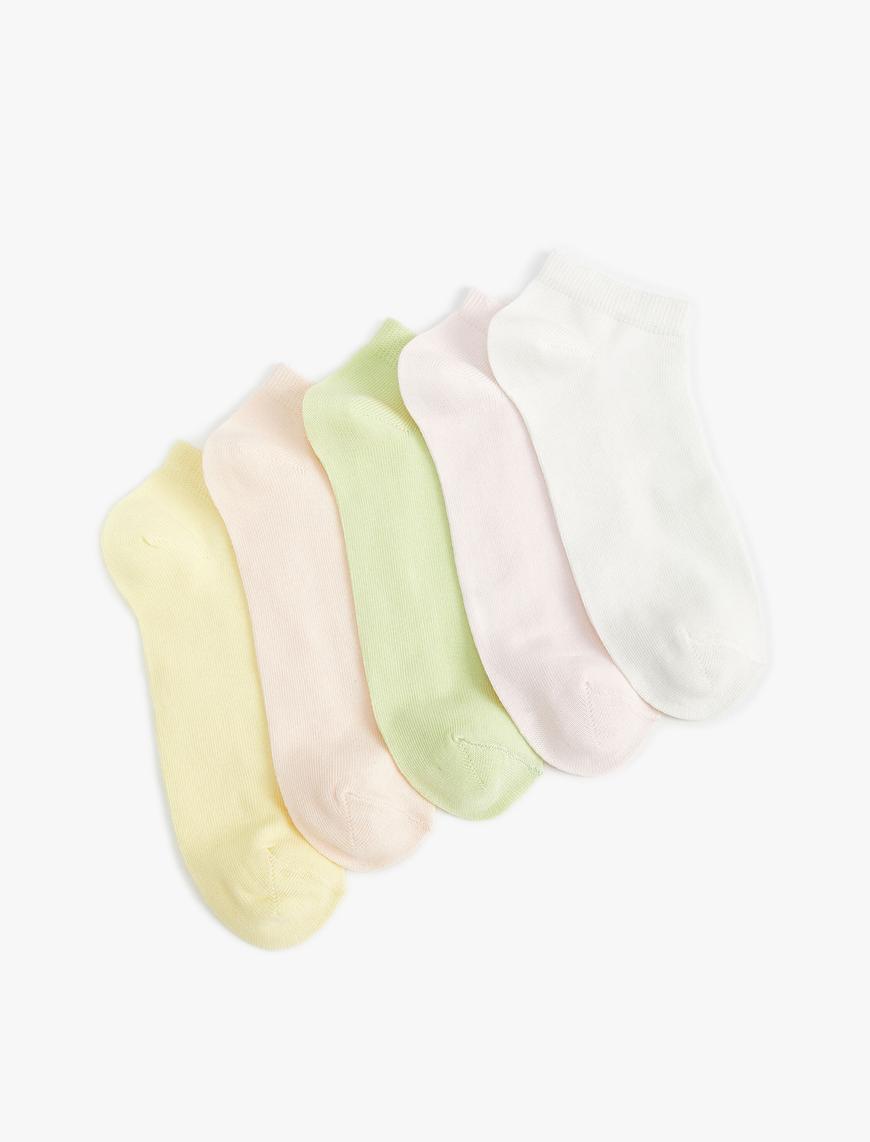  Kadın 5'li Patik Çorap Seti Çok Renkli