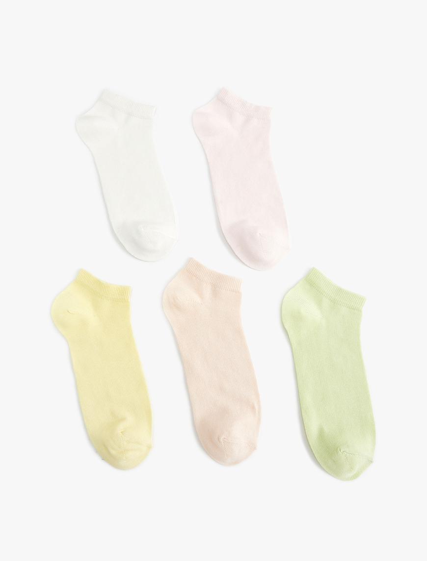  Kadın 5'li Patik Çorap Seti Çok Renkli