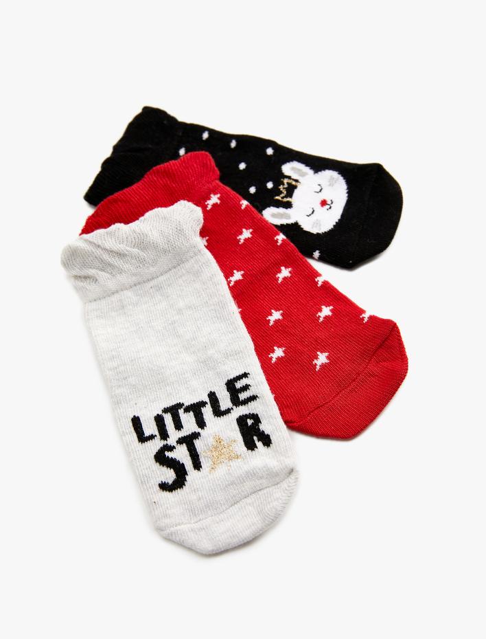 Kız Bebek 3’lü Çok Renkli Pamuklu Çorap Seti