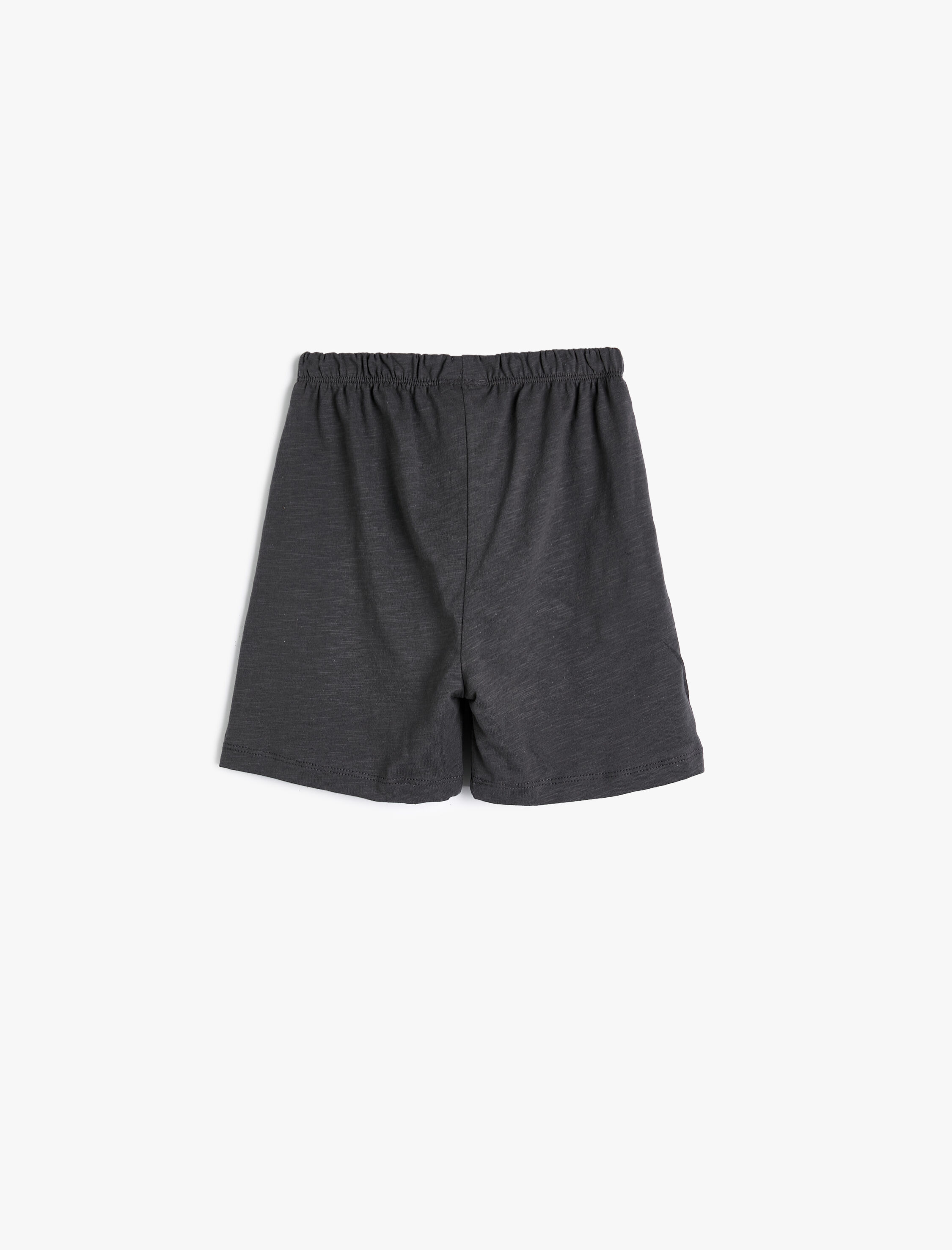  Erkek Bebek Şort Baskı Detaylı Beli Bağlamalı Pamuklu