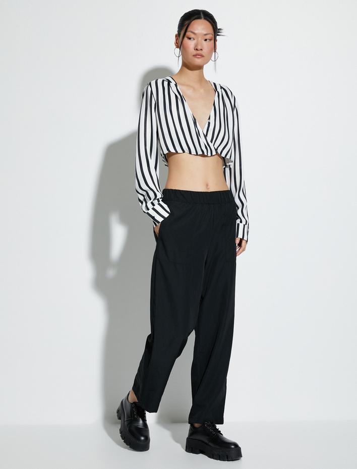  Paraşüt Pantolon Beli Lastikli Cep Detaylı