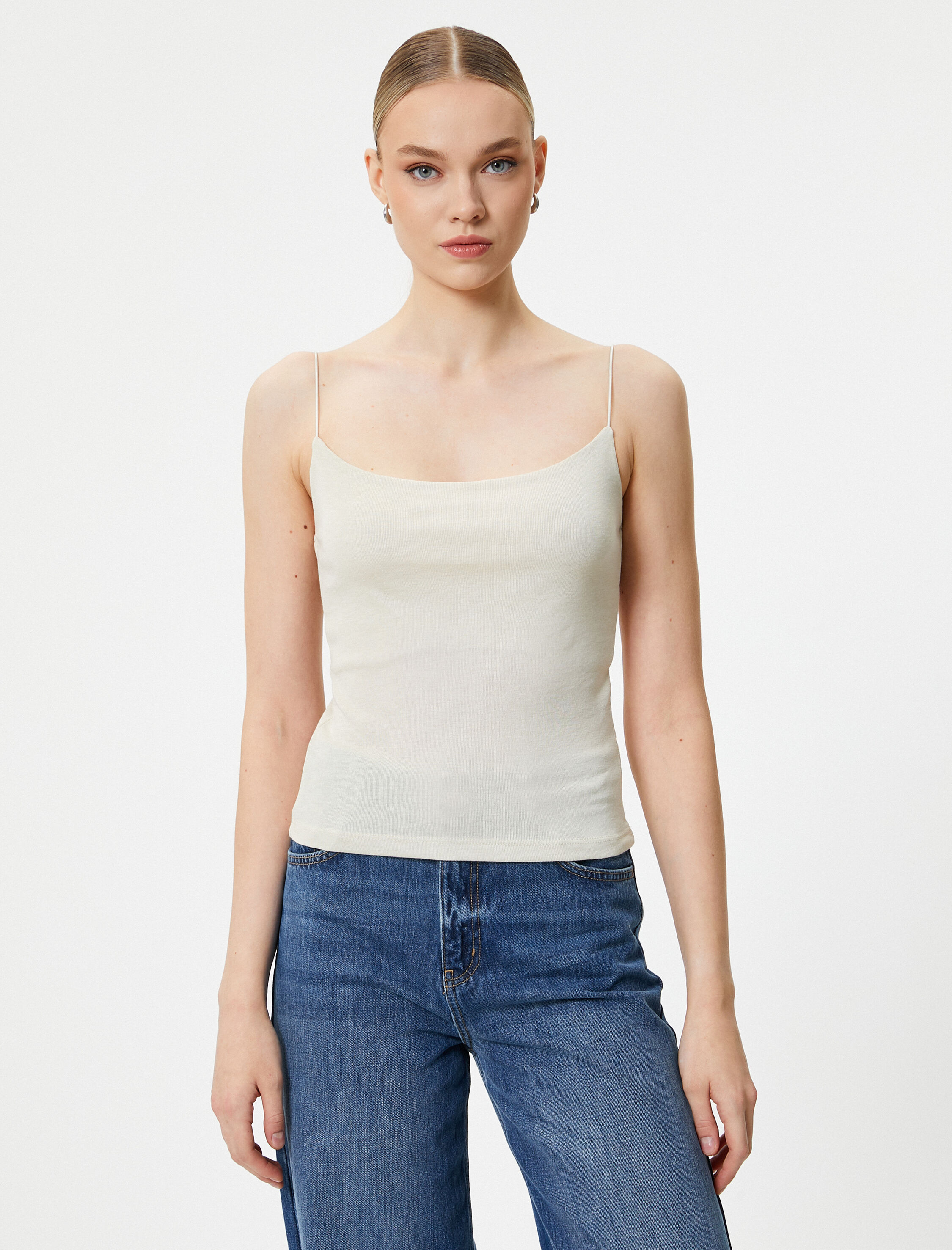   İnce Askılı Atlet Viskoz Kumaş Karışımlı