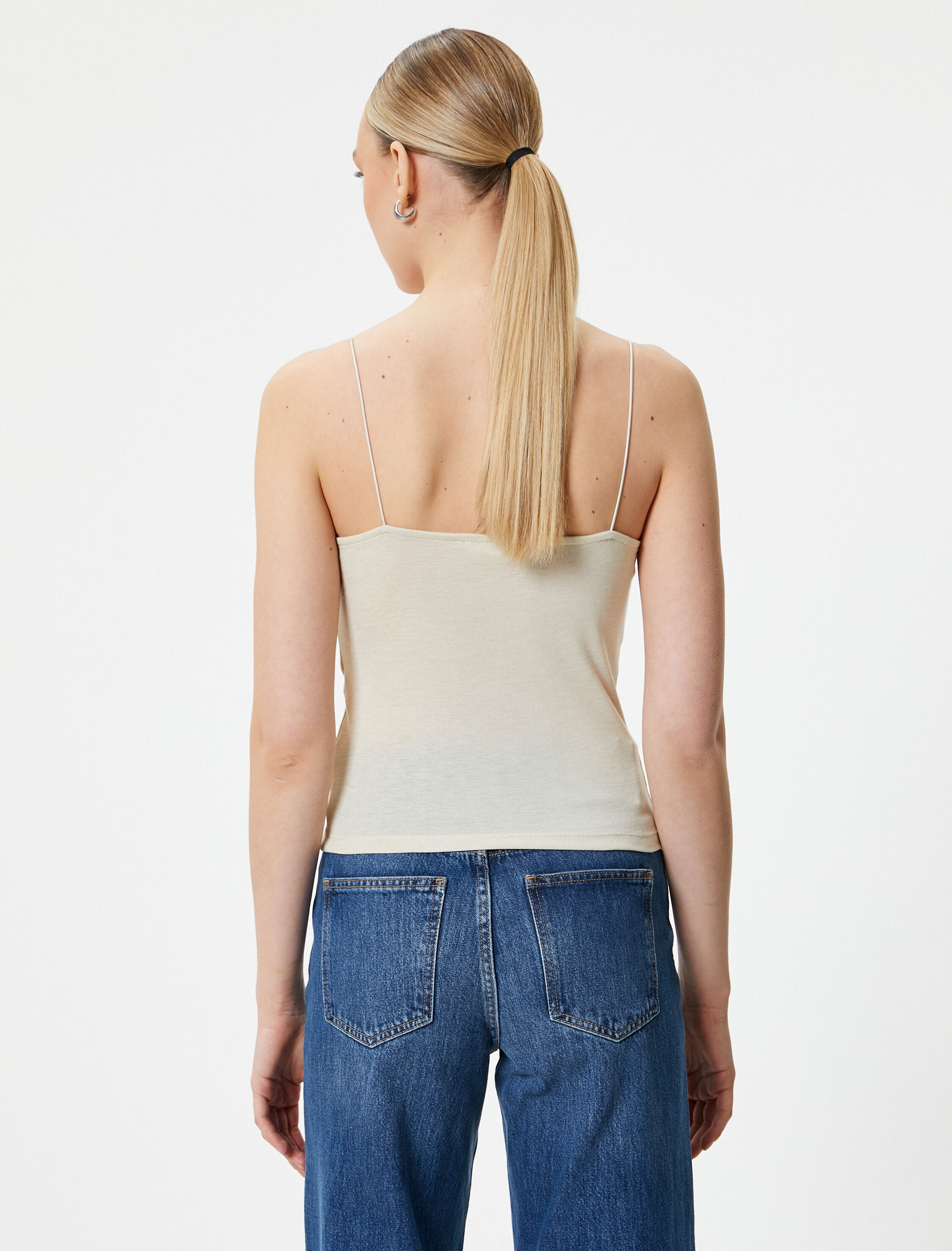   İnce Askılı Atlet Viskoz Kumaş Karışımlı