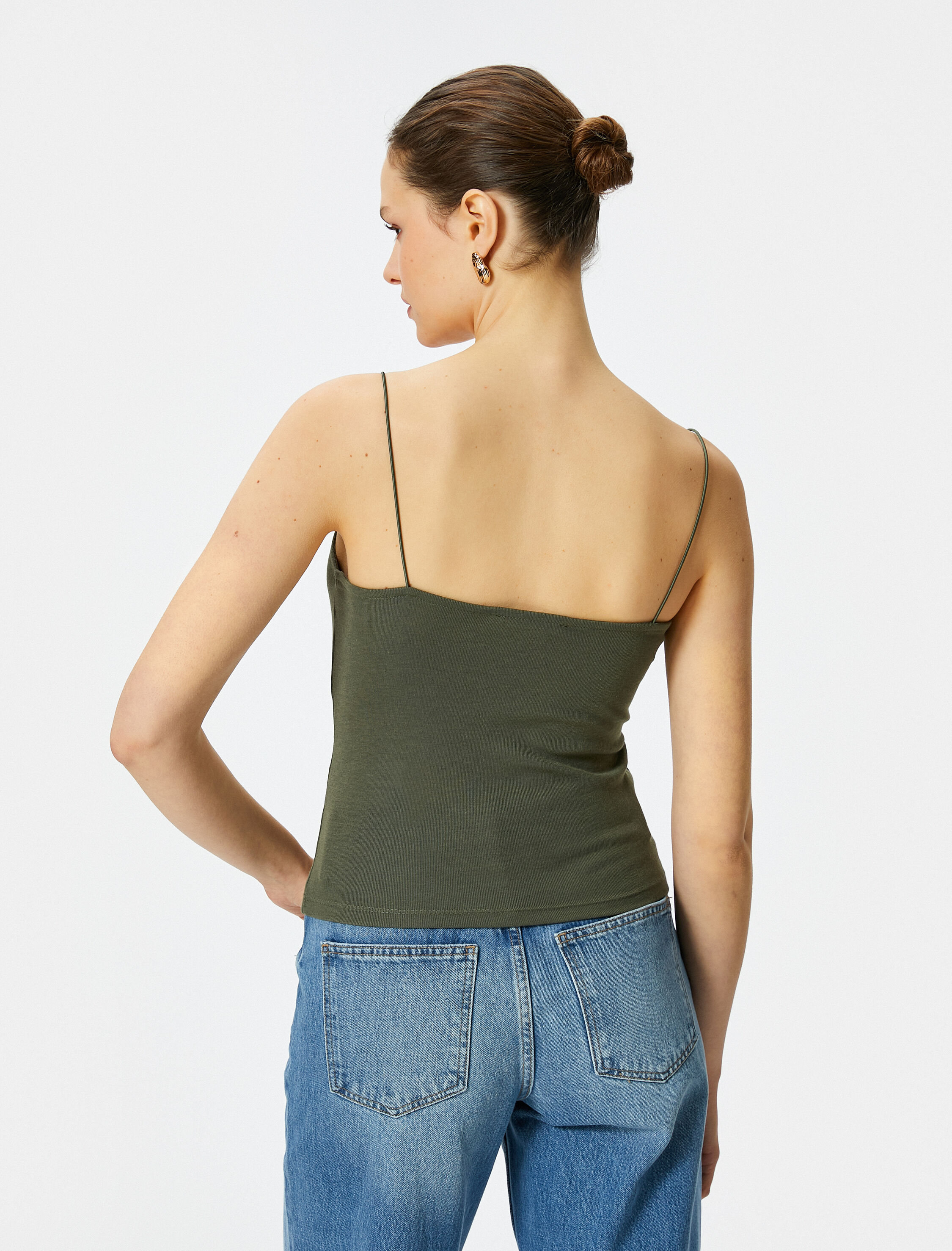   İnce Askılı Atlet Viskoz Kumaş Karışımlı