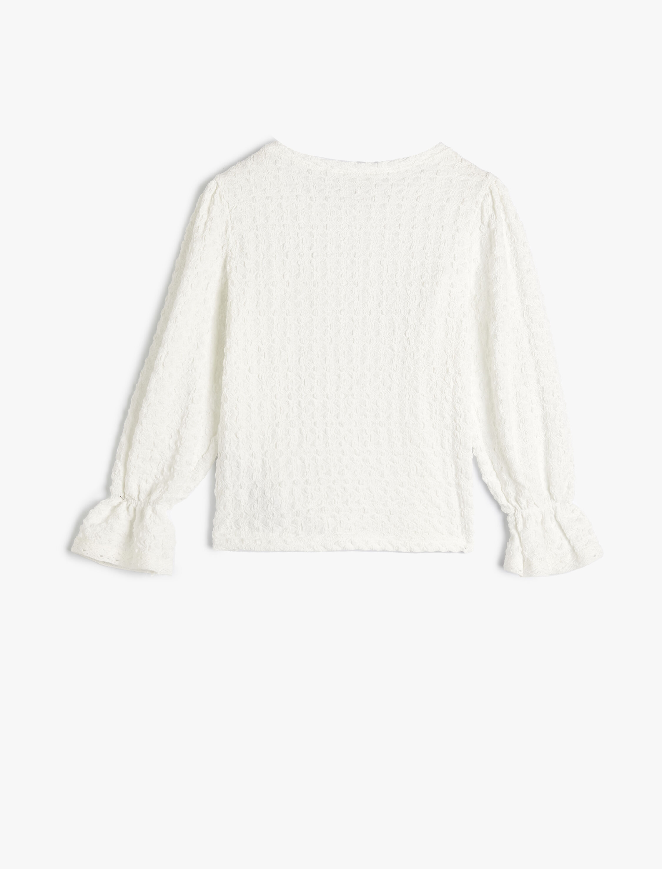  Kız Çocuk Tişört Uzun Kollu Yuvarlak Yaka Manşetleri Lastikli