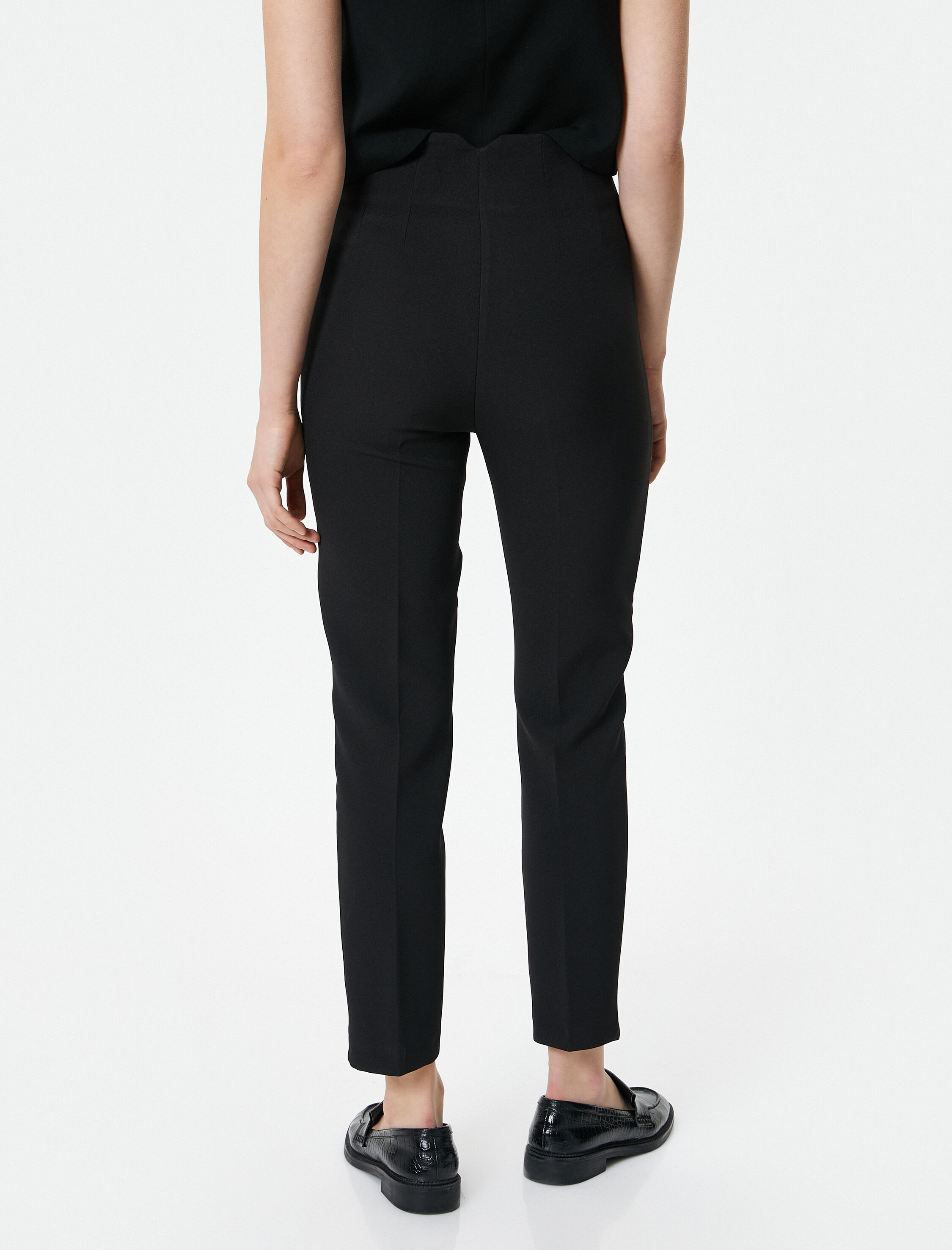   Cigarette Kumaş Pantolon Yüksek Bel Gold Düğmeli