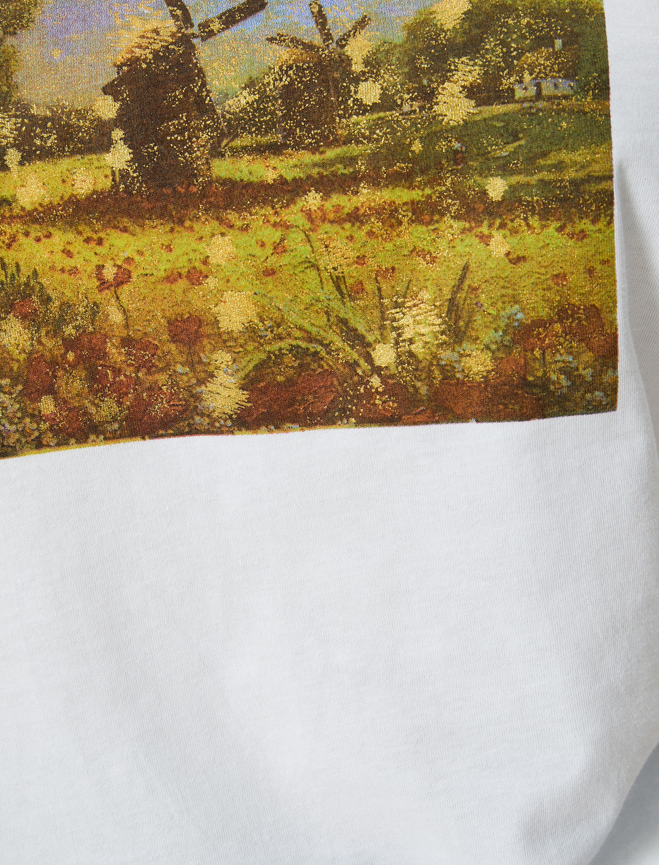   Baskılı Tişört Bisiklet Yaka Kısa Kollu Pamuklu