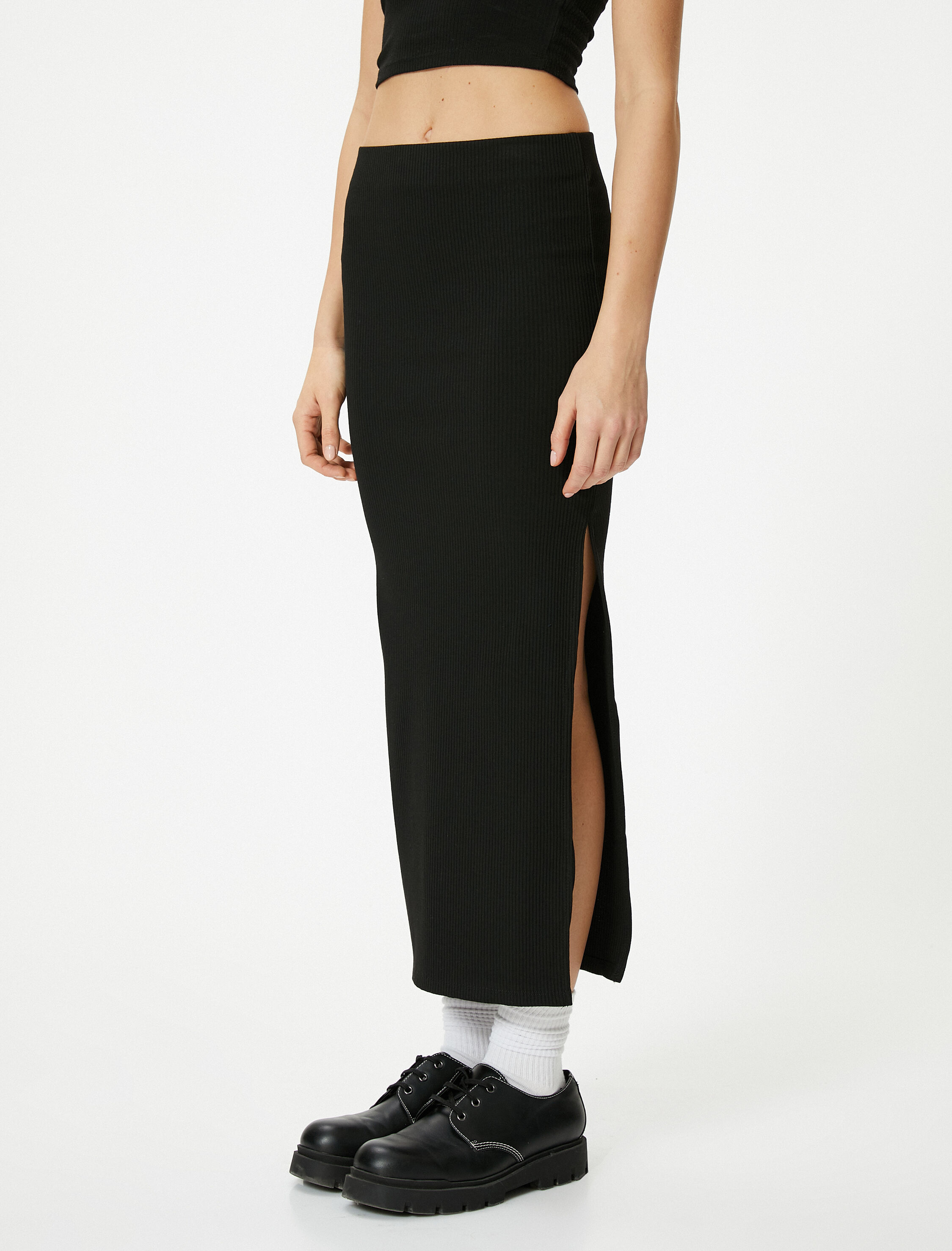   Uzun Kalem Etek Yüksek Bel Ribanalı