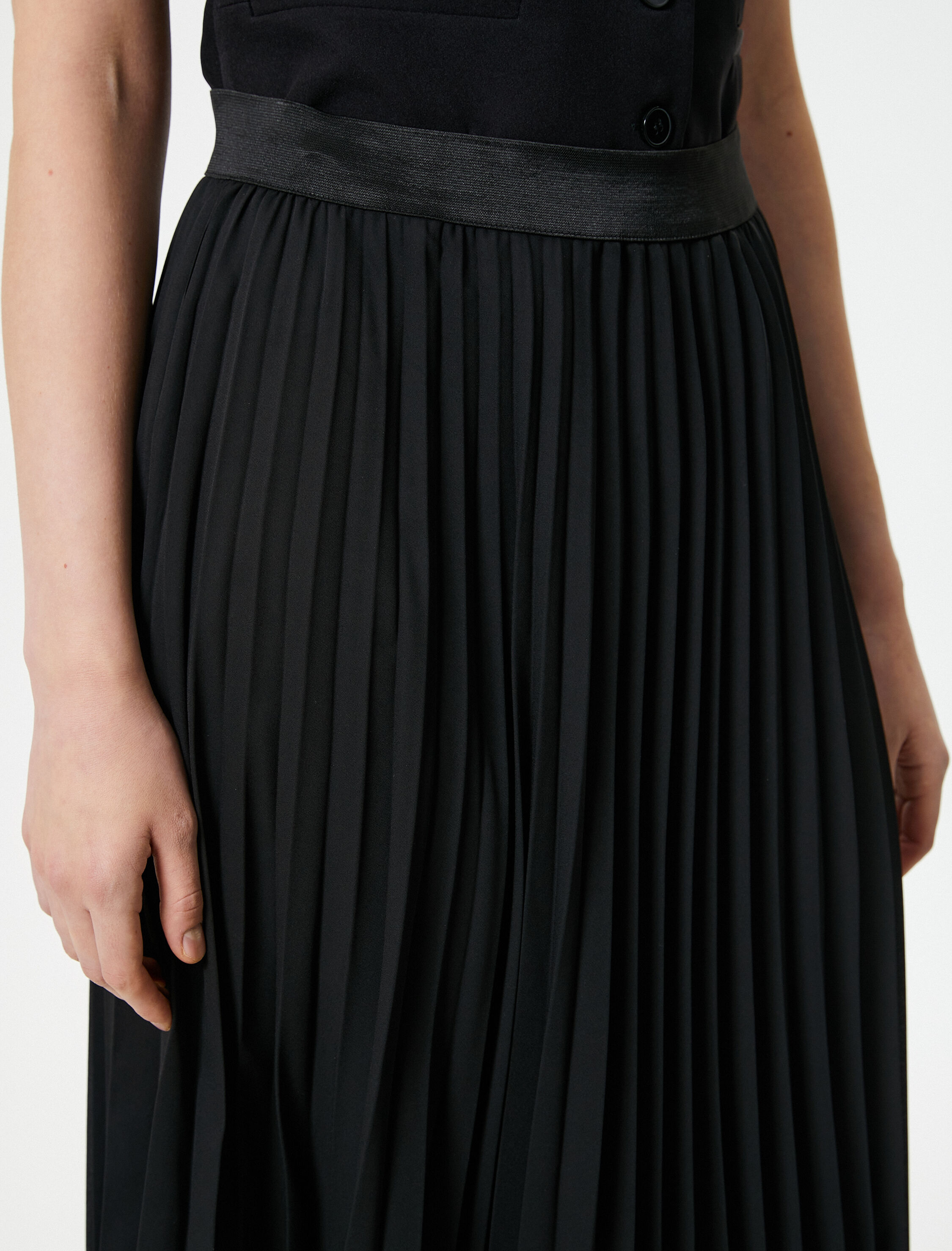   Midi Pileli Etek Normal Bel