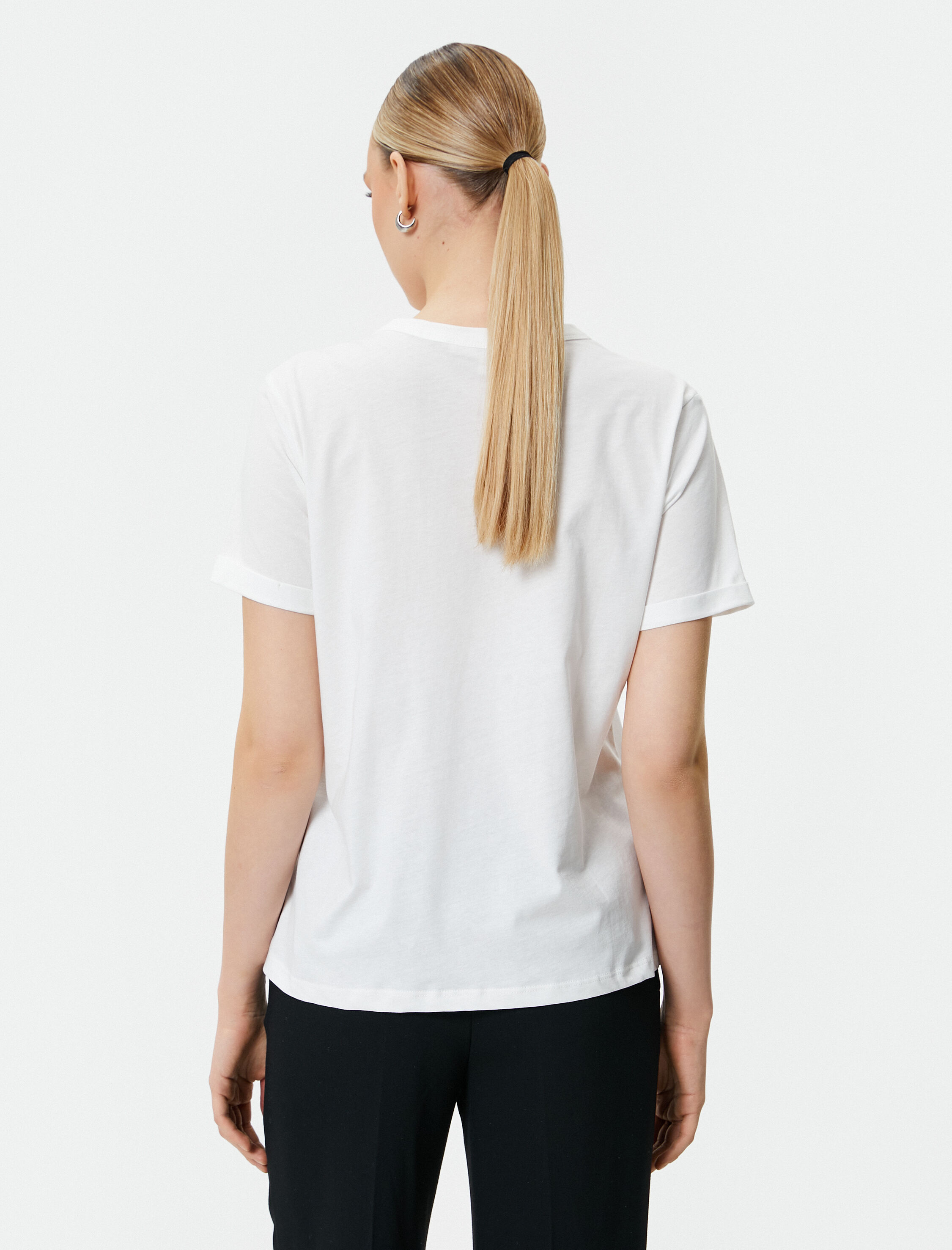   Basic Tişört Bisiklet Yaka Kısa Kollu Pamuklu