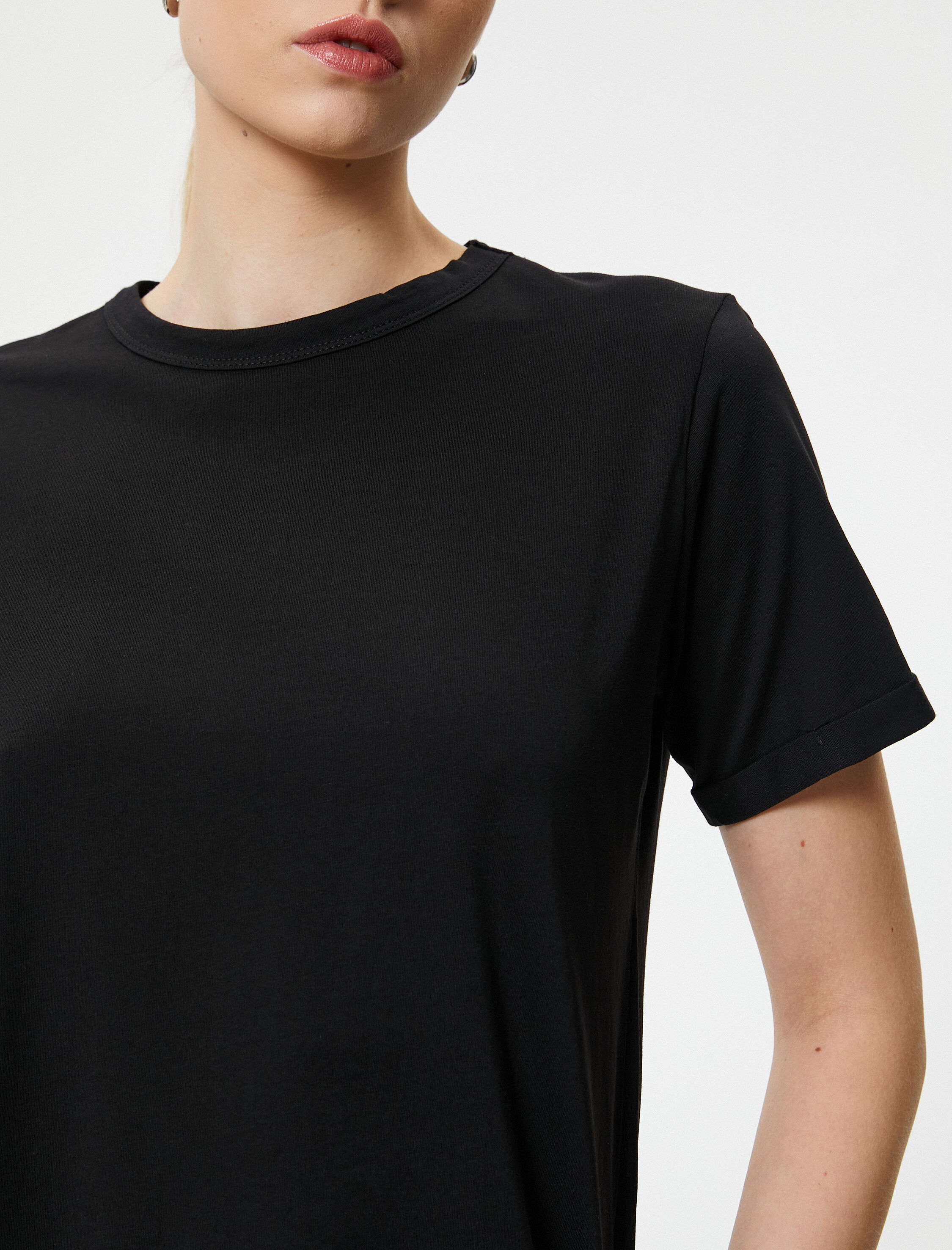   Basic Tişört Bisiklet Yaka Kısa Kollu Pamuklu