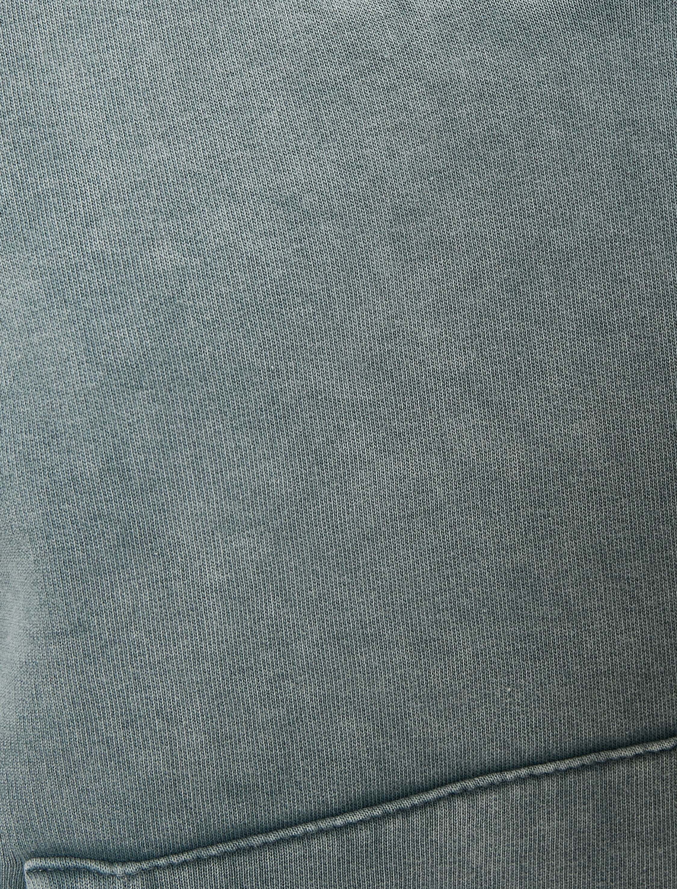   Şardonlu Yarım Fermuarlı Sweatshirt Dik Yaka Kanguru Cepli Soluk Efektli