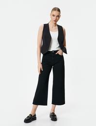 Ekstra Geniş Kısa Paça Kot Pantolon Standart Bel - Bianca Crop Jean