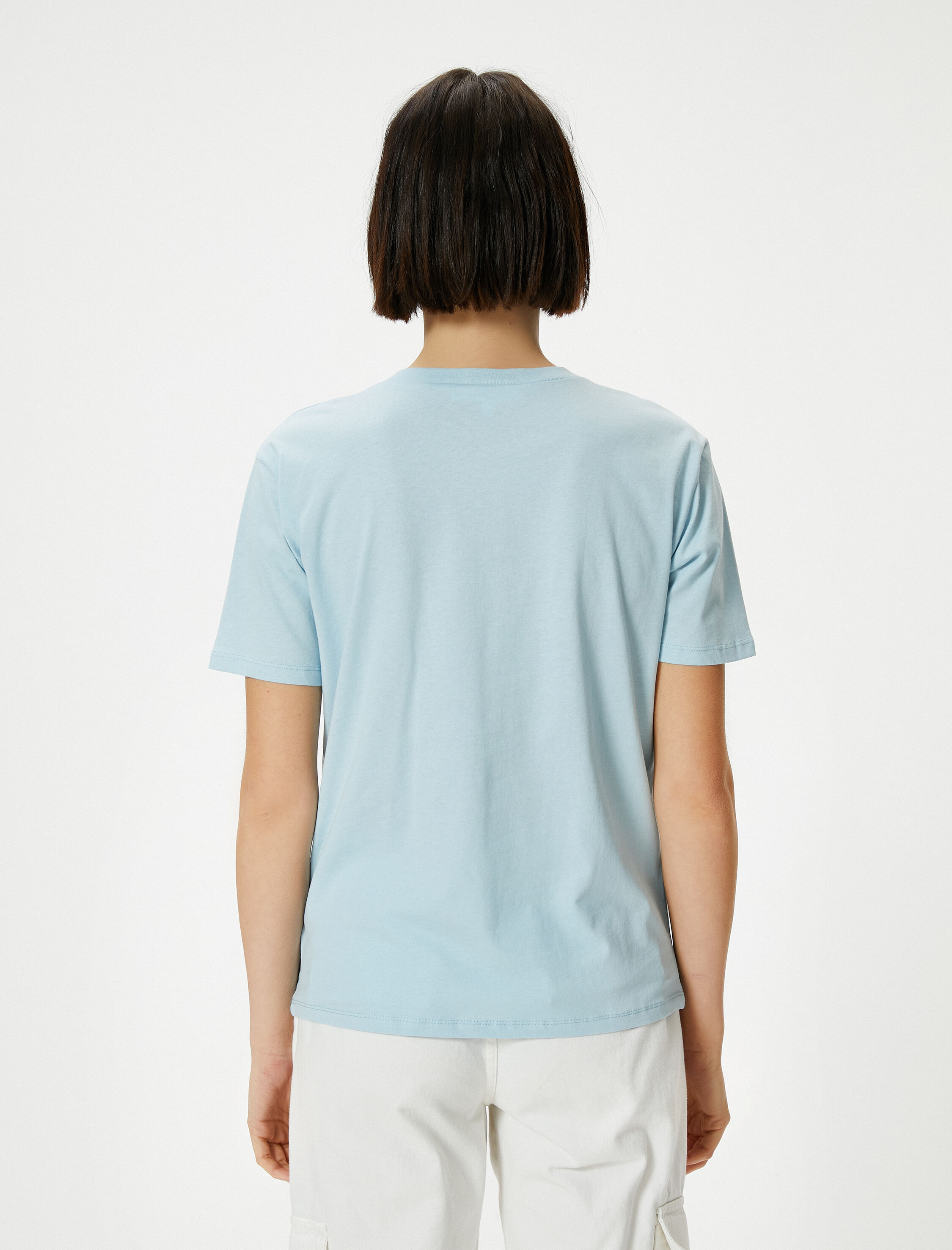   New York Tişört Kısa Kollu Bisiklet Yaka Pamuklu