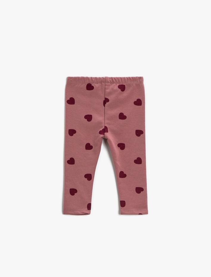 Kız Bebek Kalp Desenli Tayt Pamuklu