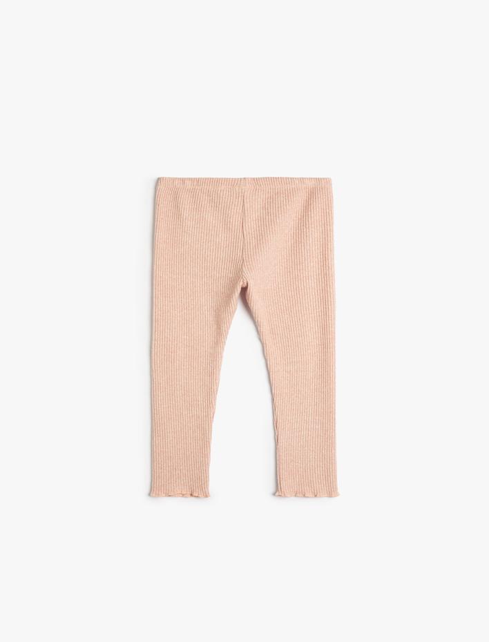 Kız Bebek Basic Fitilli Tayt Cep Detaylı Beli Bağlamalı