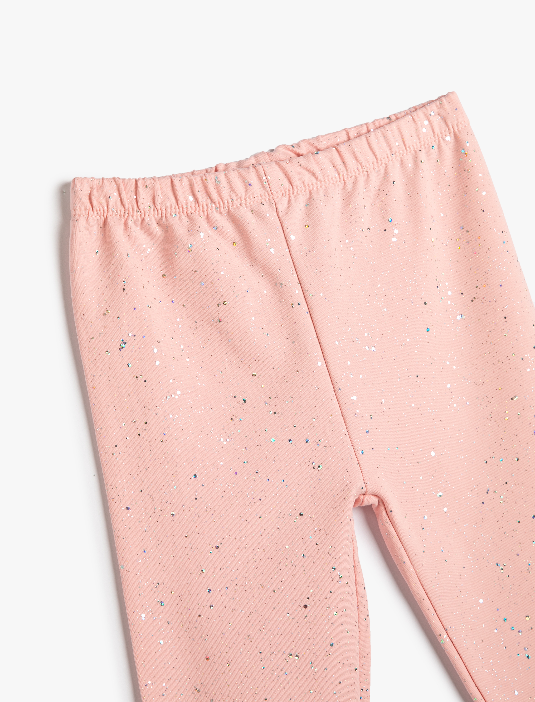  Kız Bebek Tayt Parlak Baskı Detaylı Beli Lastikli Pamuklu