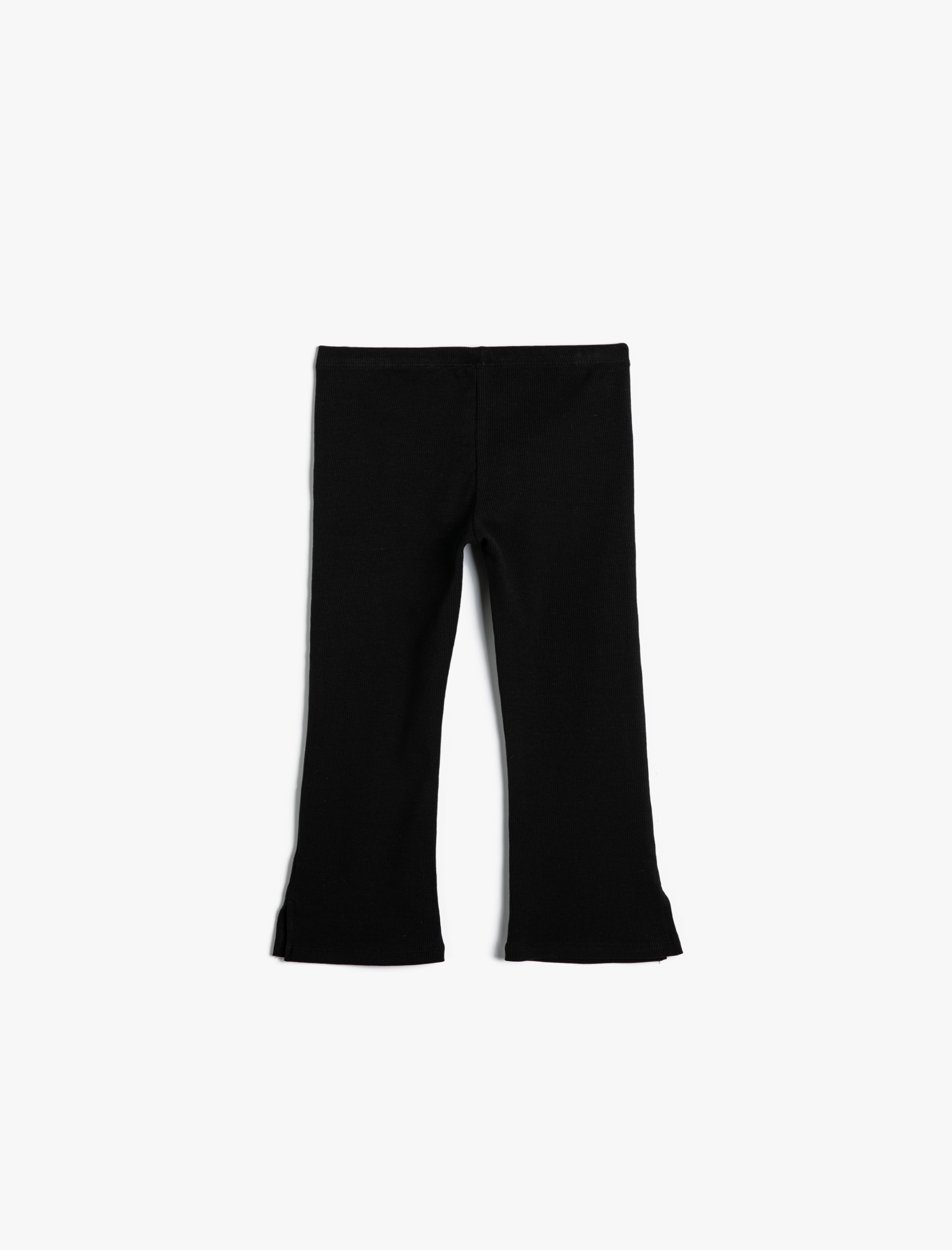  Kız Bebek İspanyol Paça Tayt Basic Ribanalı Yırtmaç Detaylı Pamuklu