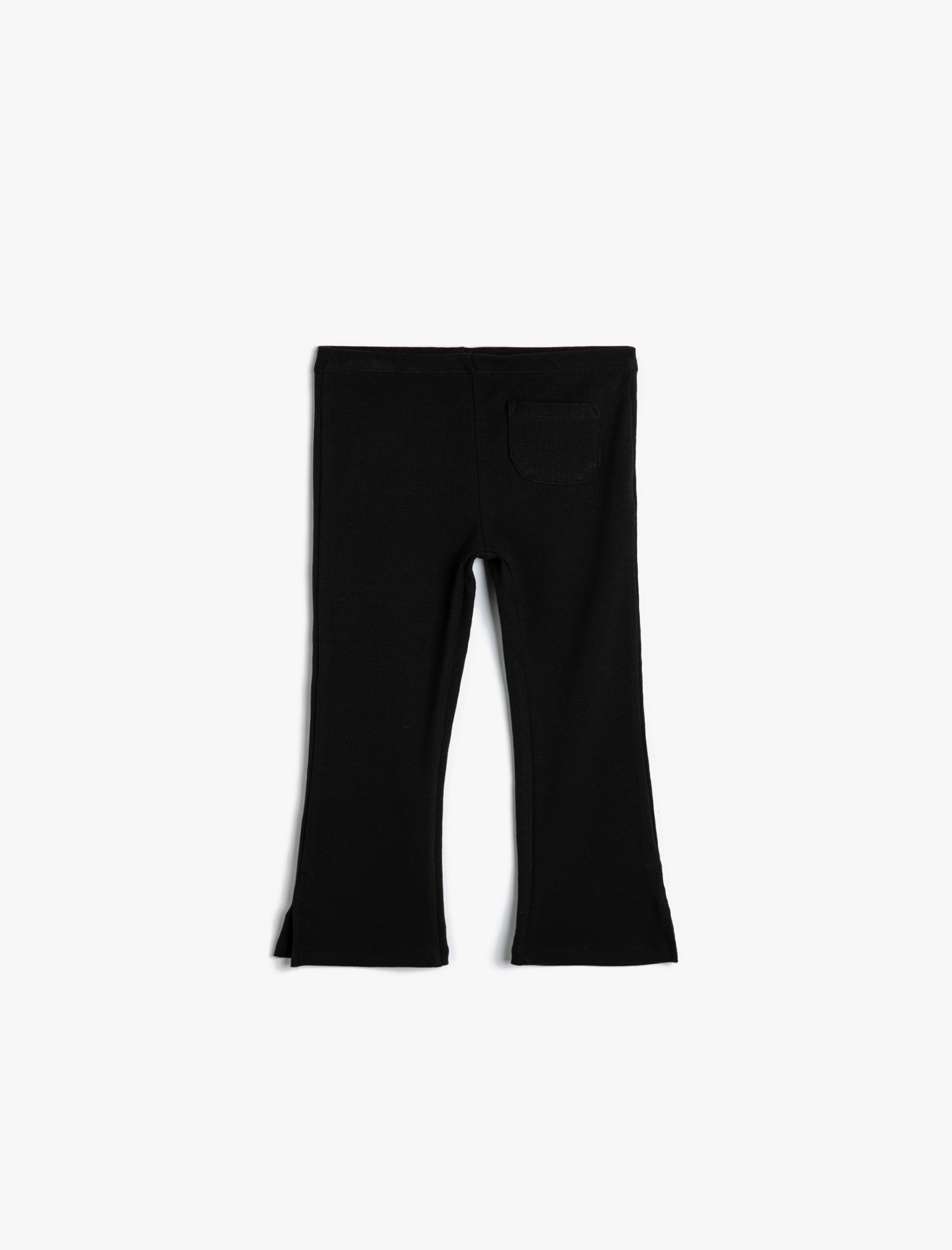  Kız Bebek İspanyol Paça Tayt Basic Ribanalı Yırtmaç Detaylı Pamuklu