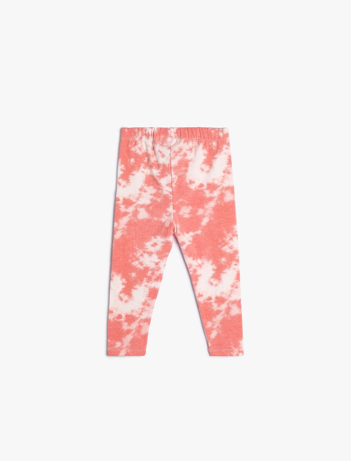 Kız Bebek Tayt Batik Desenli Beli Lastikli Pamuklu