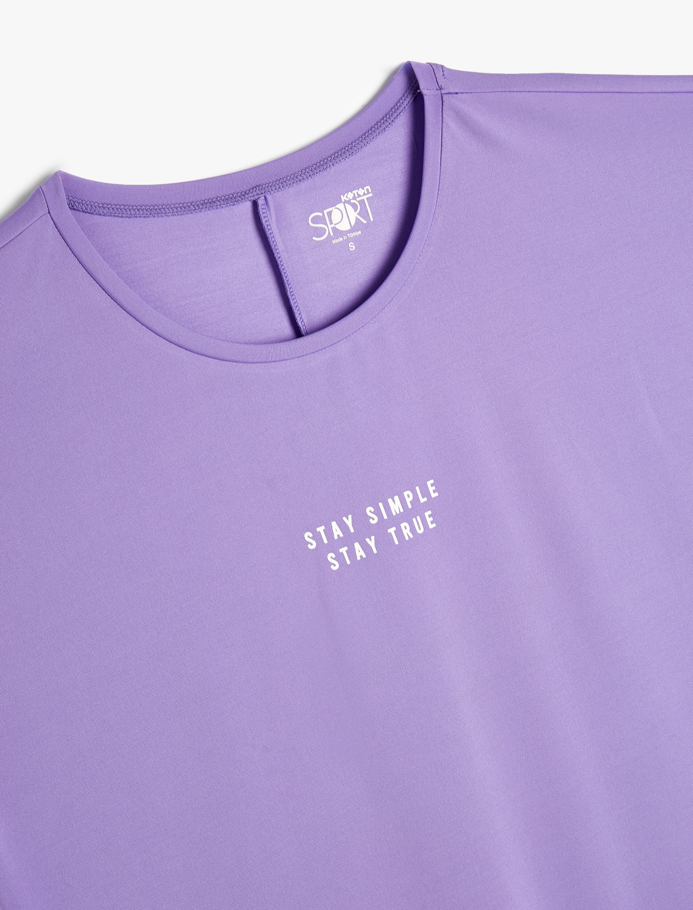   Spor Tişört Baskı Detaylı Kısa Kollu Bisiklet Yaka Rahat Kesim