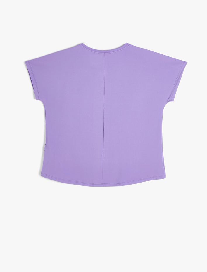  Spor Tişört Baskı Detaylı Kısa Kollu Bisiklet Yaka Rahat Kesim