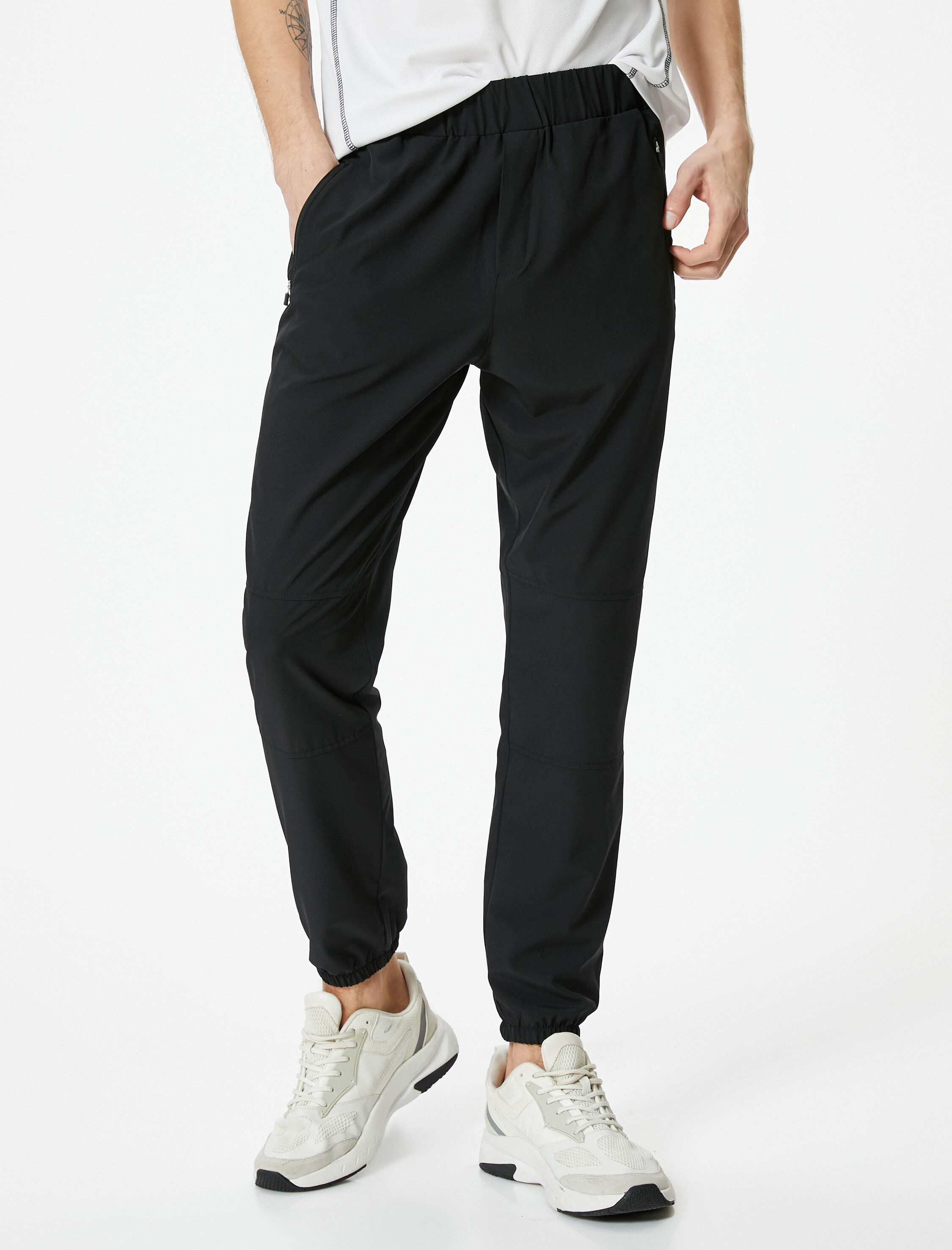   Spor Eşofman Altı Jogger Beli Lastikli Fermuar Cepli