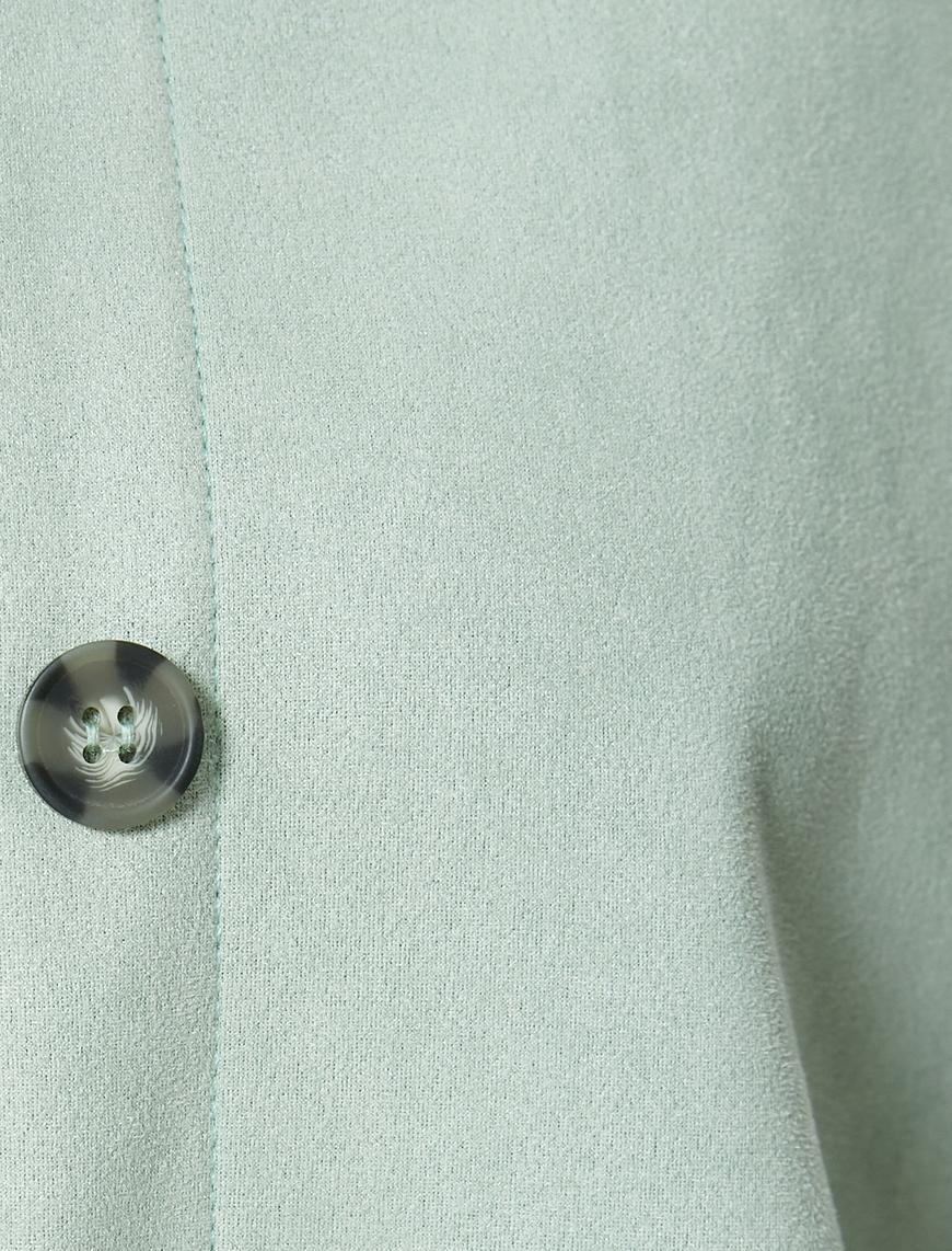   Süet Gömlek Ceket Düğmeli Klasik Yaka