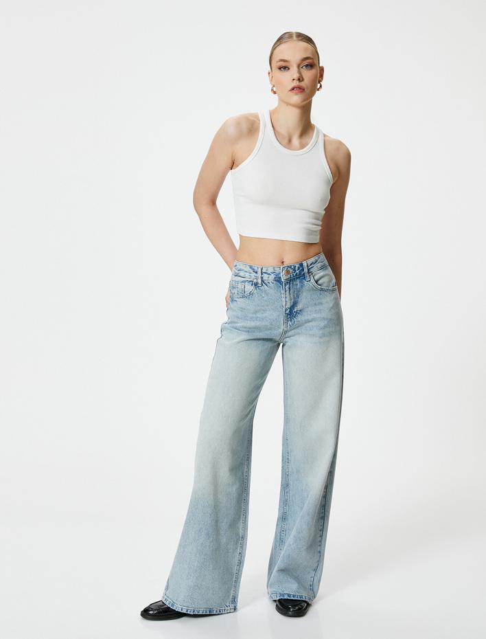  Yüksek Bel Loose Fit Kot Pantolon TENCEL™ Kumaş Karışımlı - Loose Fit Jean