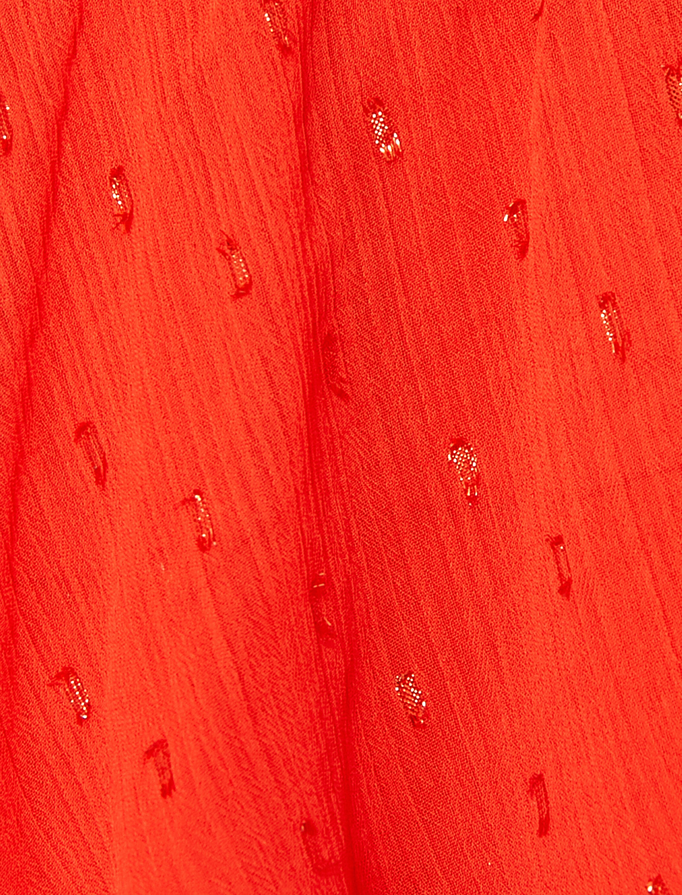   Mini Tül Elbise Fırfırlı Katlı Parıltılı Kruvaze Yaka Kısa Kollu