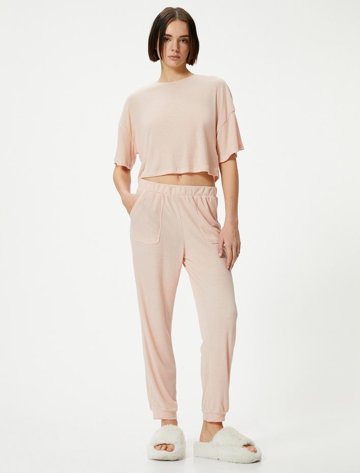  Jogger Pijama Altı Cep Detaylı Beli Lastikli