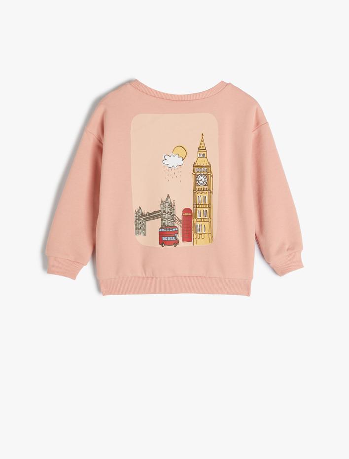 Erkek Bebek Sweat Uzun Kollu Bisiklet Yaka London Baskılı Pamuklu