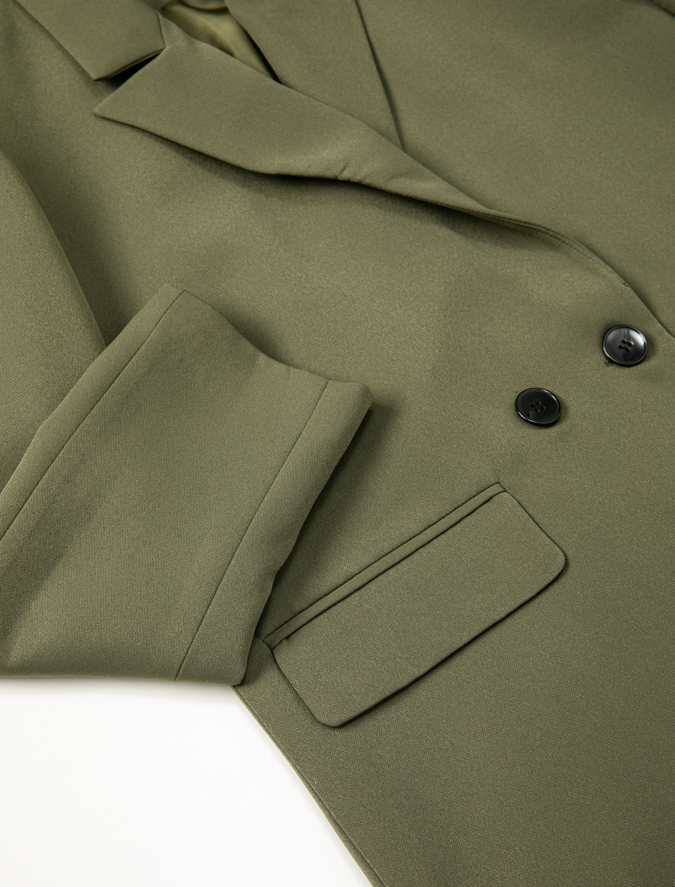   Blazer Ceket Kruvaze Kapama Düğmeli Kapaklı Cepli