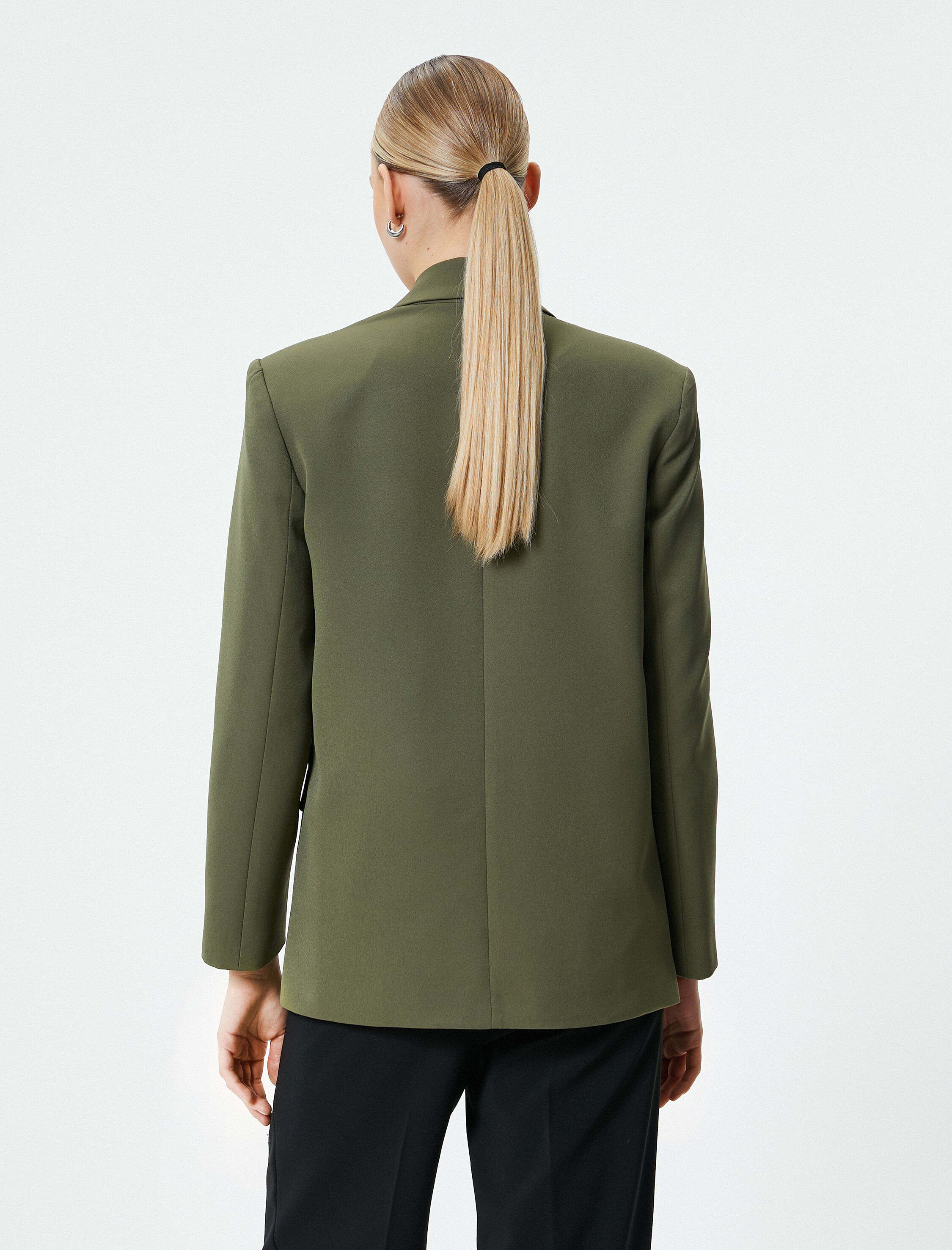   Blazer Ceket Kruvaze Kapama Düğmeli Kapaklı Cepli