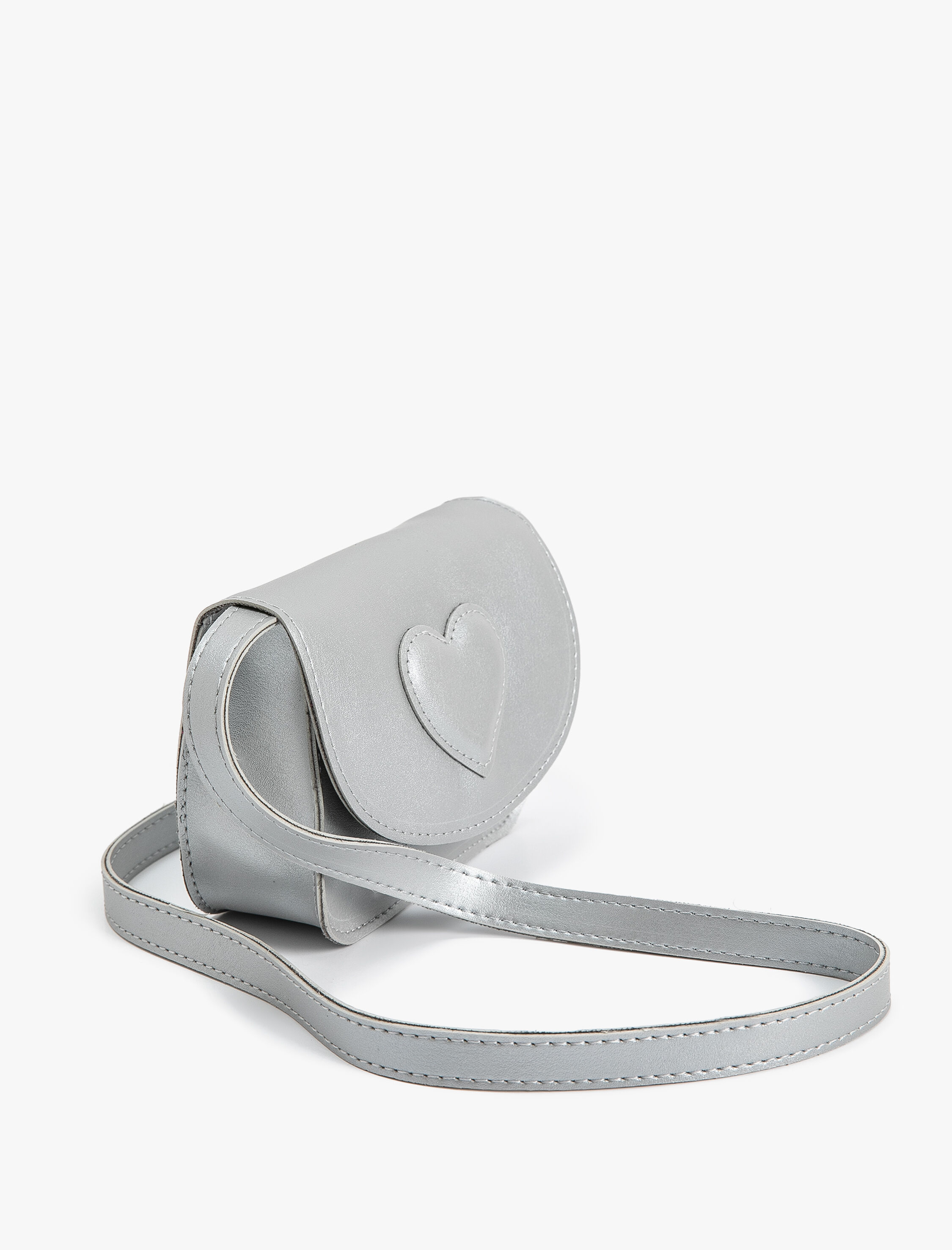  Kız Çocuk Mini Çapraz Askılı Çanta Kalp Aplikeli