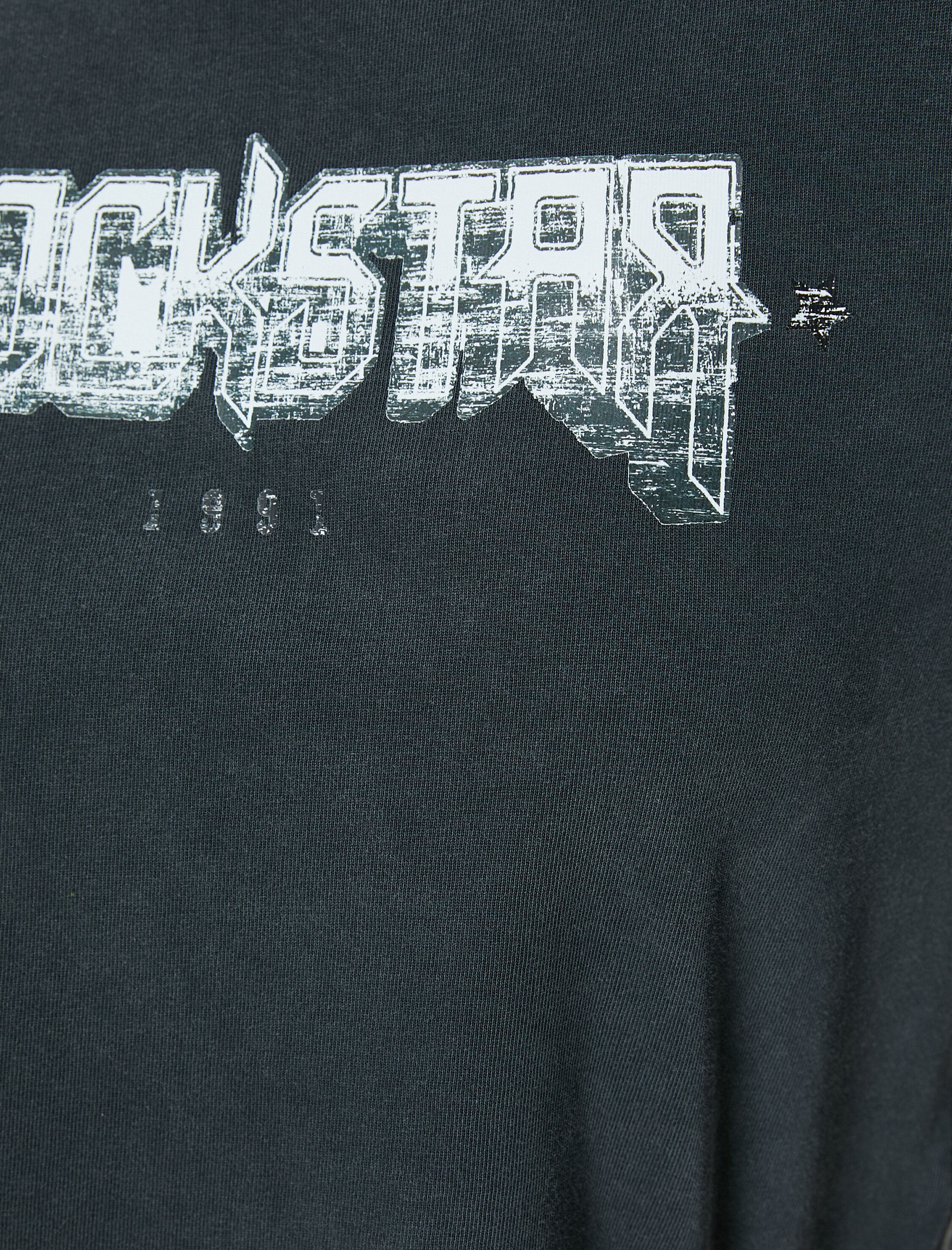   Baskılı Tişört Bisiklet Yaka Uzun Kollu