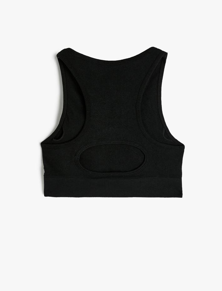  Kaplı Sporcu Sütyeni Dikişsiz Arkası Pencere Detaylı Slim Fit