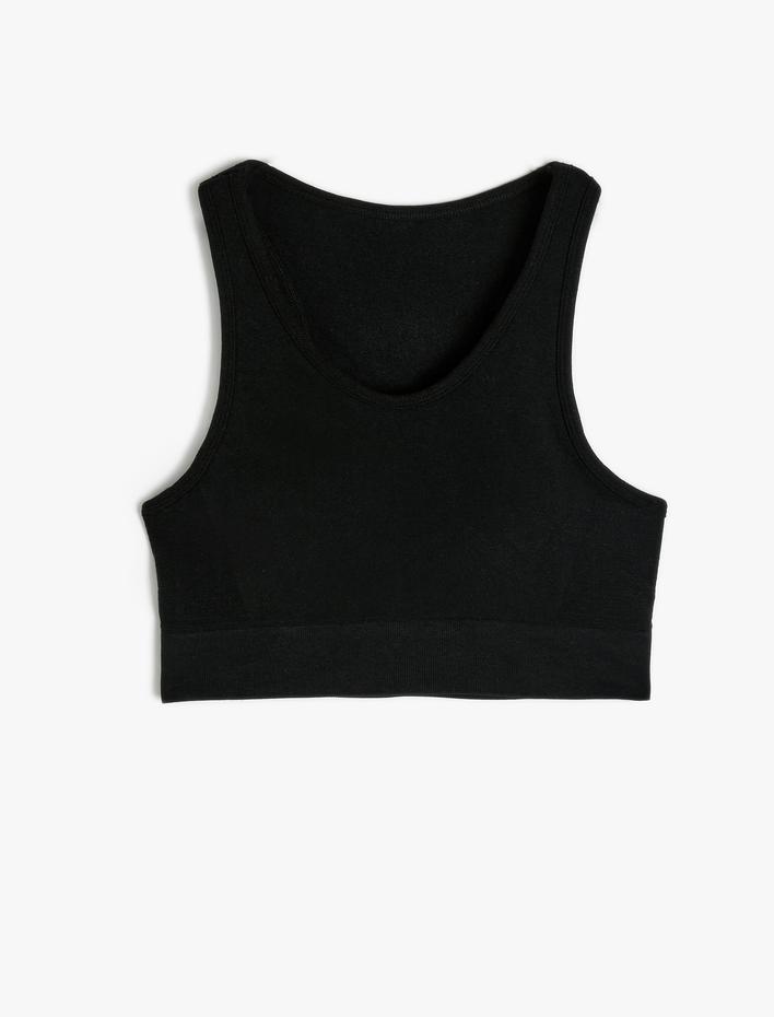  Kaplı Sporcu Sütyeni Dikişsiz Arkası Pencere Detaylı Slim Fit