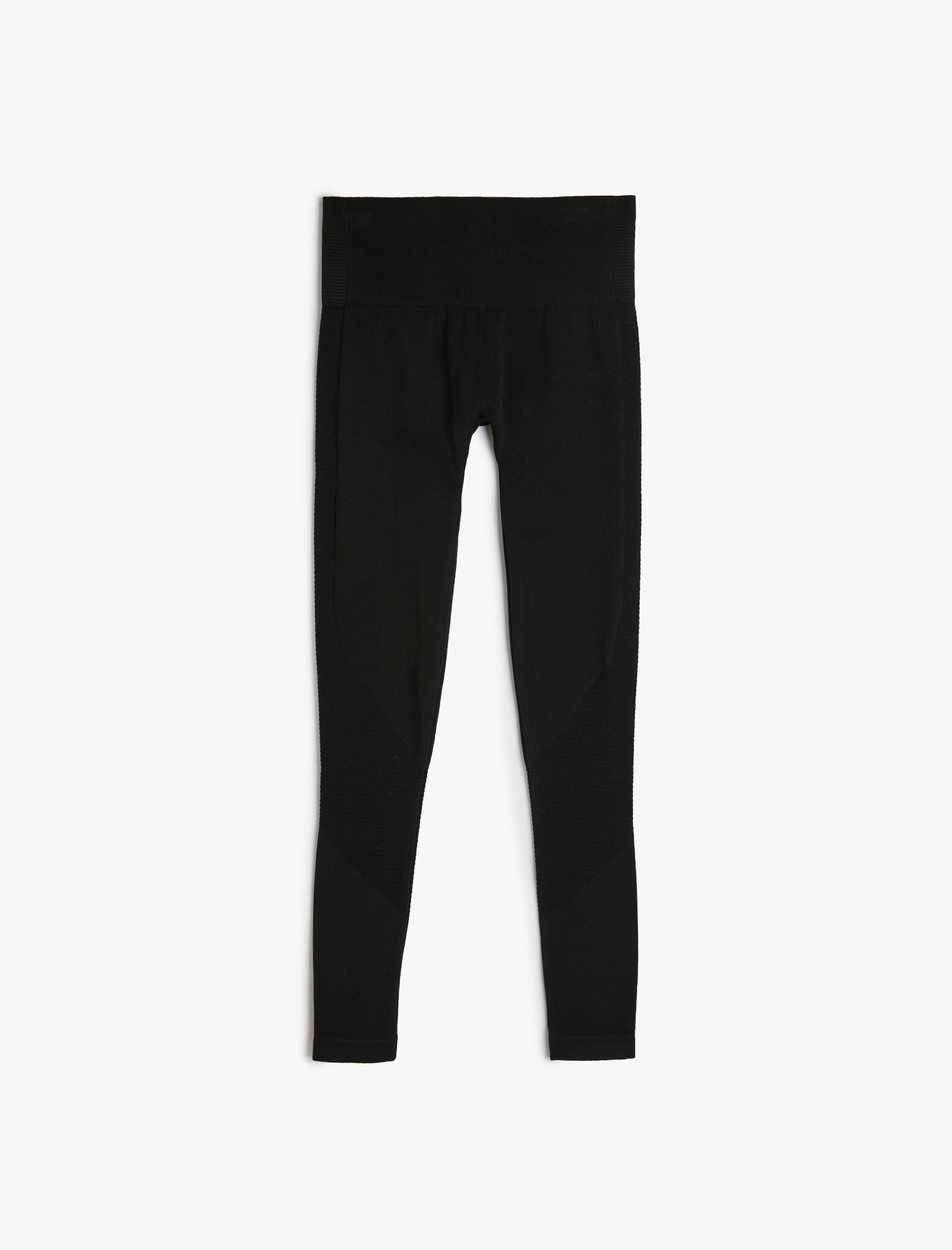Koton Kadın Yüksek Bel Spor Tayt Örme Kumaş Dokulu Slim Fit -1