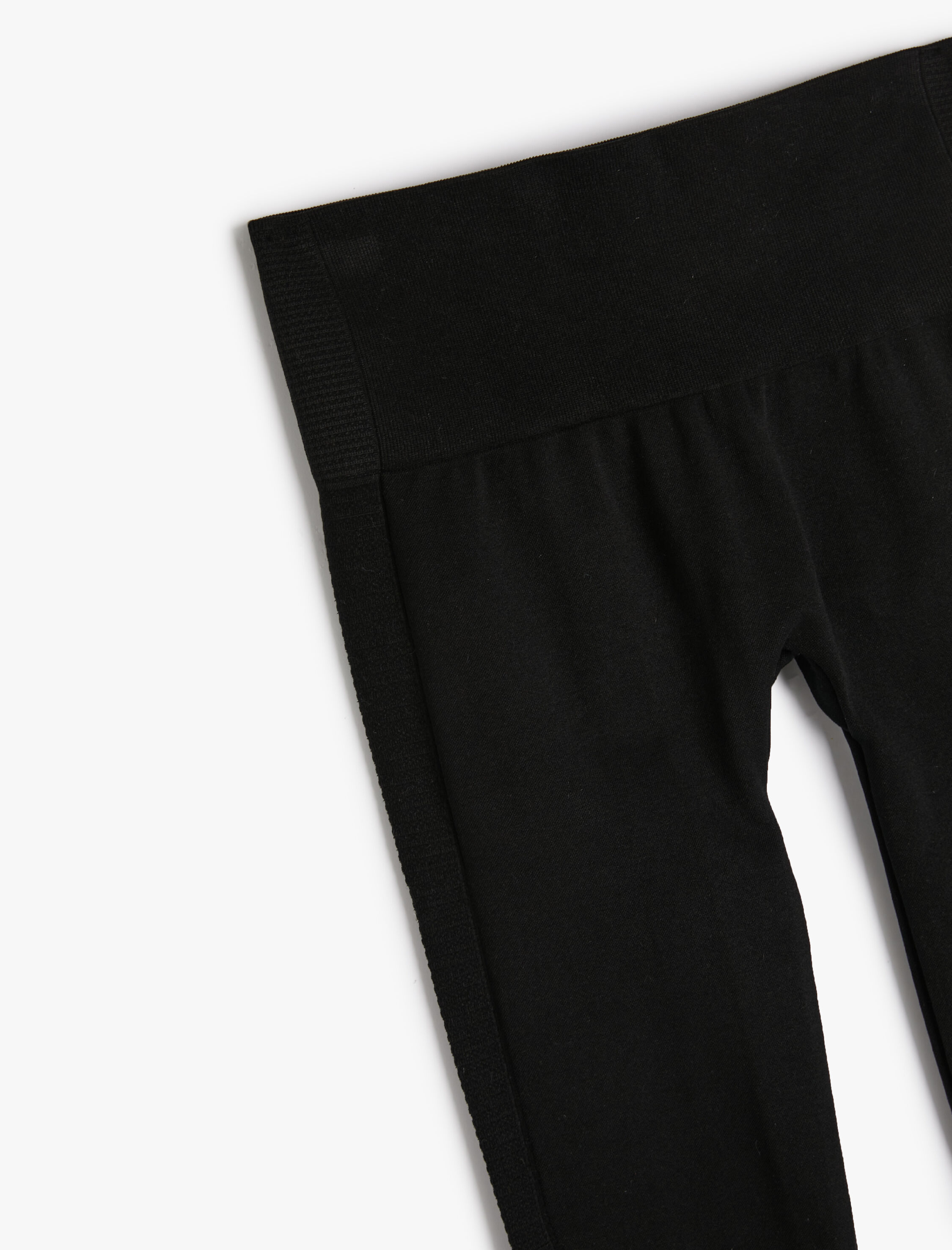   Yüksek Bel Spor Tayt Örme Kumaş Dokulu Slim Fit