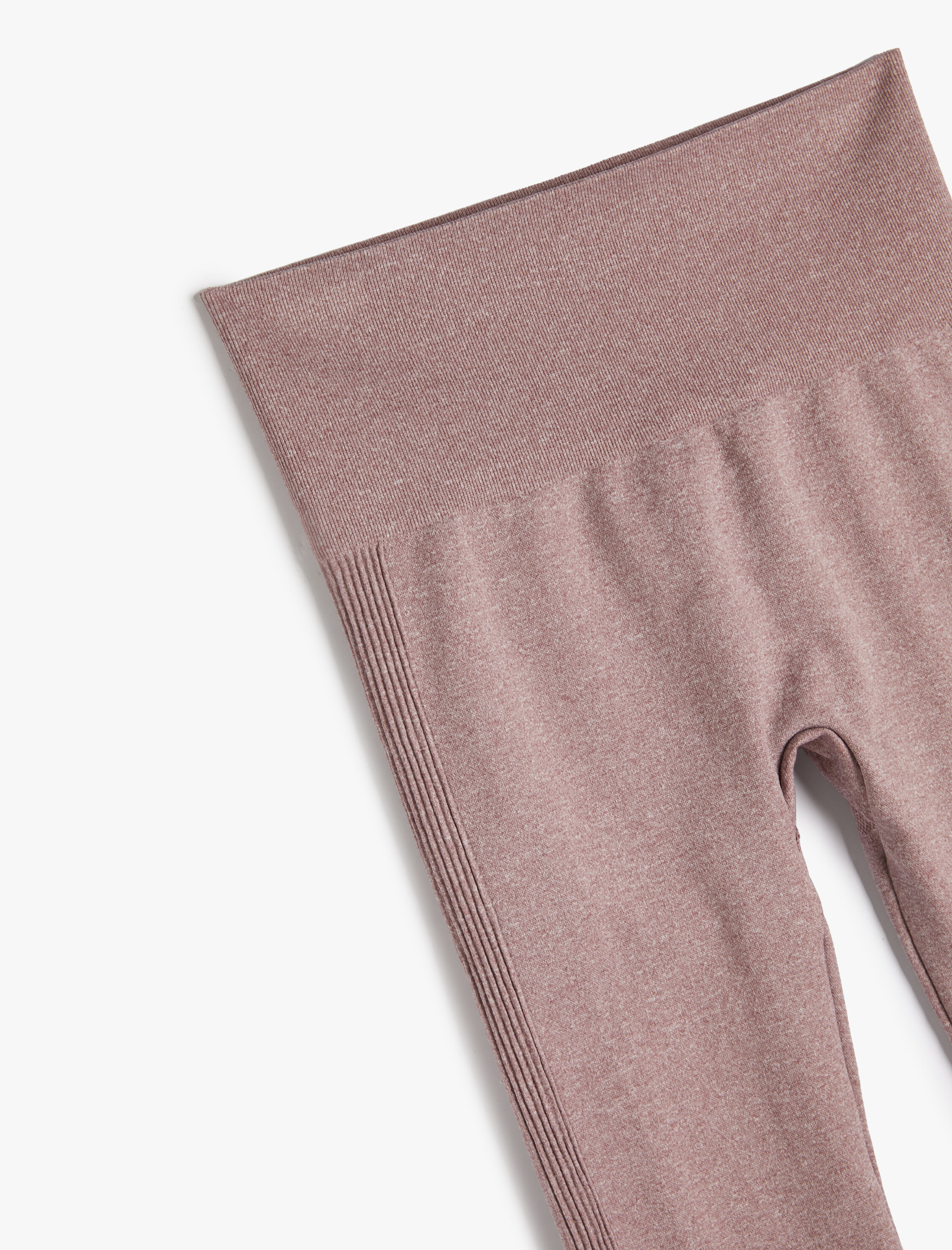   Yüksek Bel Spor Tayt Dikişsiz Örme Kumaş Dokulu Slim Fit