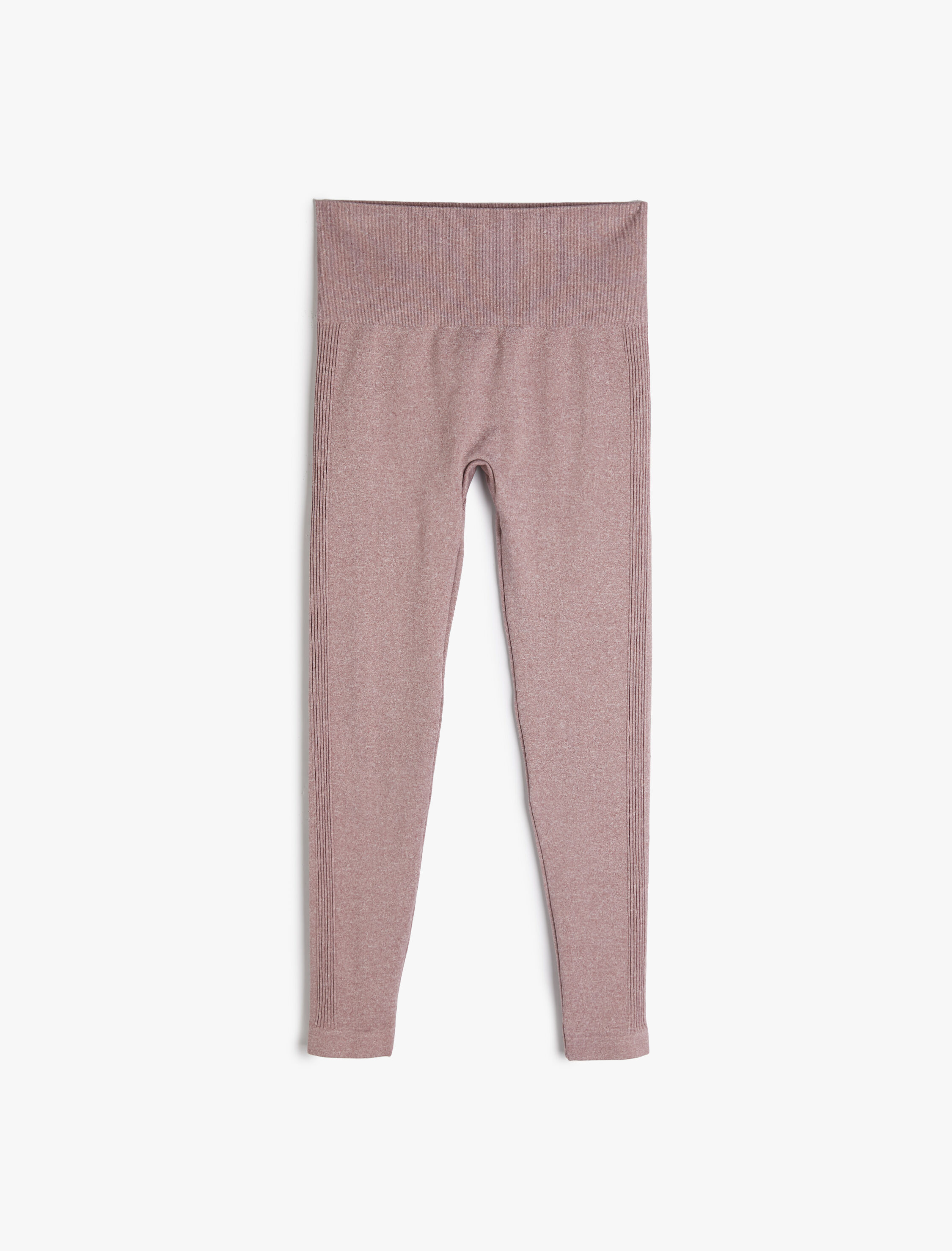   Yüksek Bel Spor Tayt Dikişsiz Örme Kumaş Dokulu Slim Fit